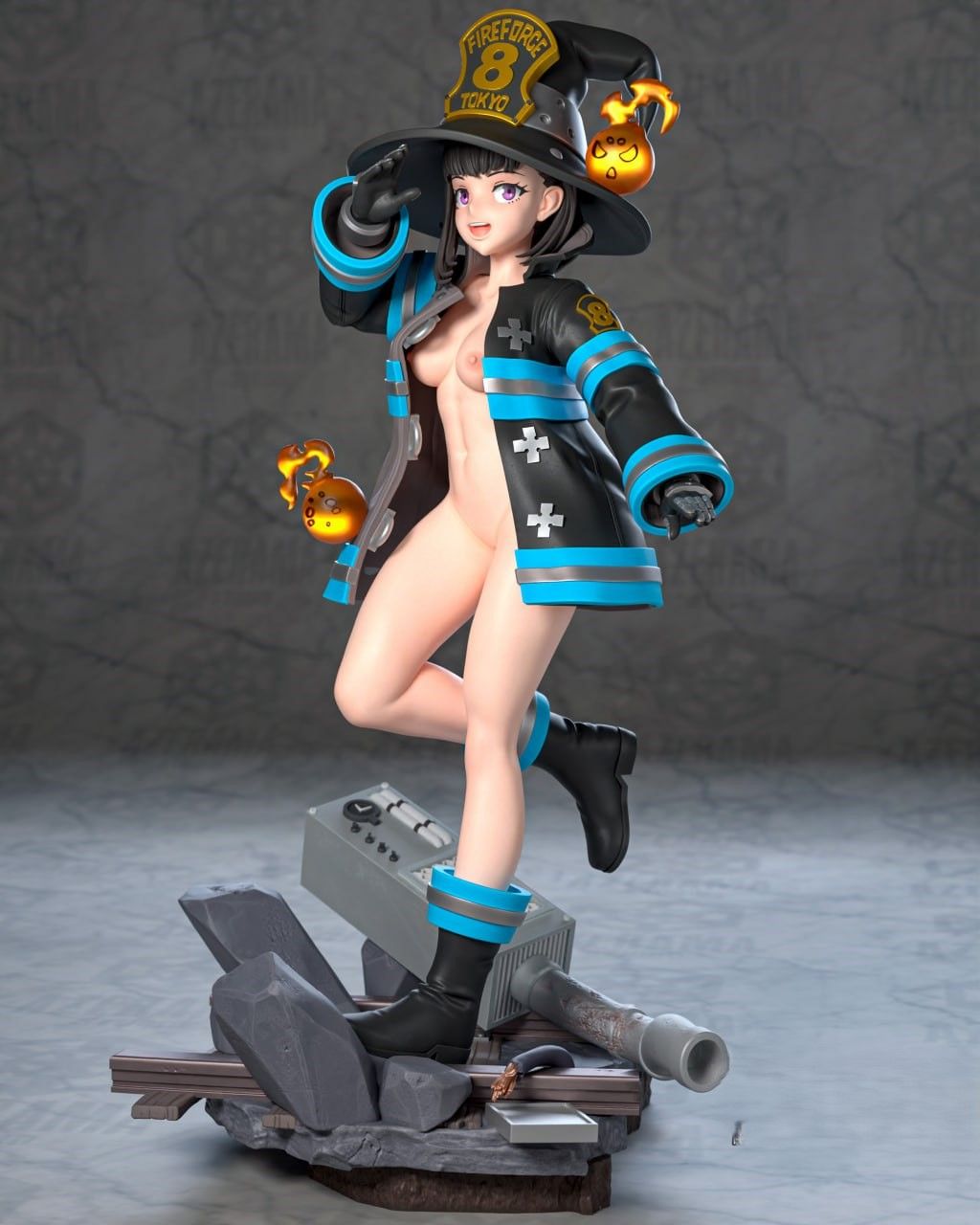 Oze Maki Statue | Fire Force Fan Art by Azerama SFW,NSFW 3d printed,3d printed statue,nsfw statue,Oze Maki statue,Fire Force statue