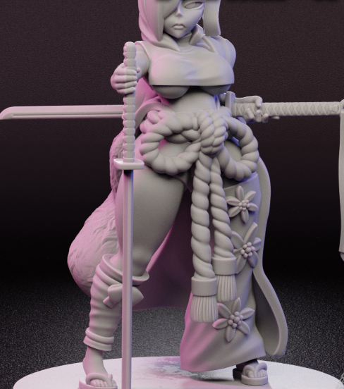 Sword Master Tanuki Ninja Miniature | DnD Fan Art by Jigglystix SFW,NSFW 3d printed,miniature,dnd miniature,Sword Master Tanuki Ninja,3d printed miniature,nsfw miniature