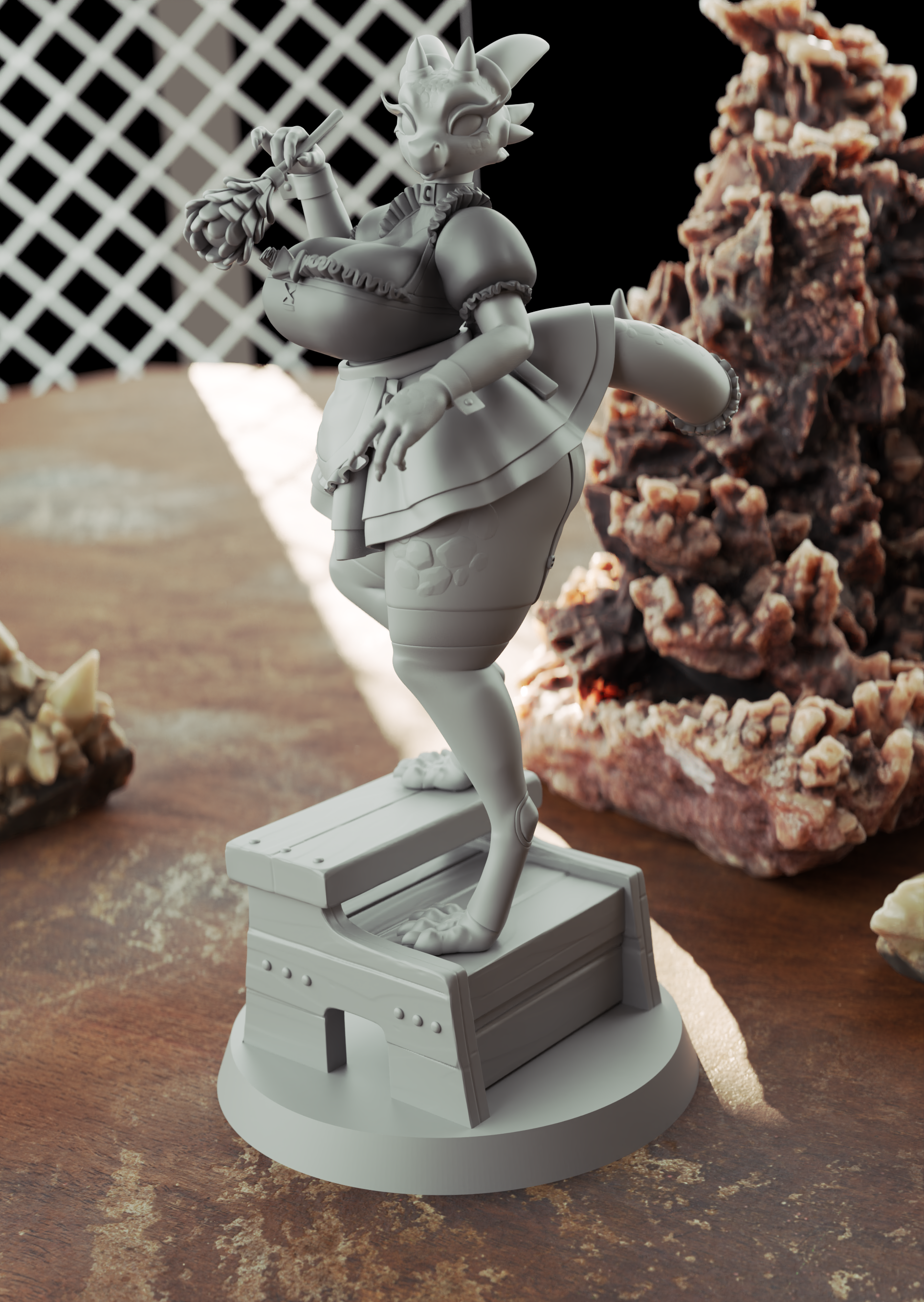 The Lusty Argonian Maid Statue | Original Fan Art by GeneralButa SFW,NSFW 3d printed statue,3d printed,Argonian Maid Statue,dragon statue,nsfw statue,3d printed figure