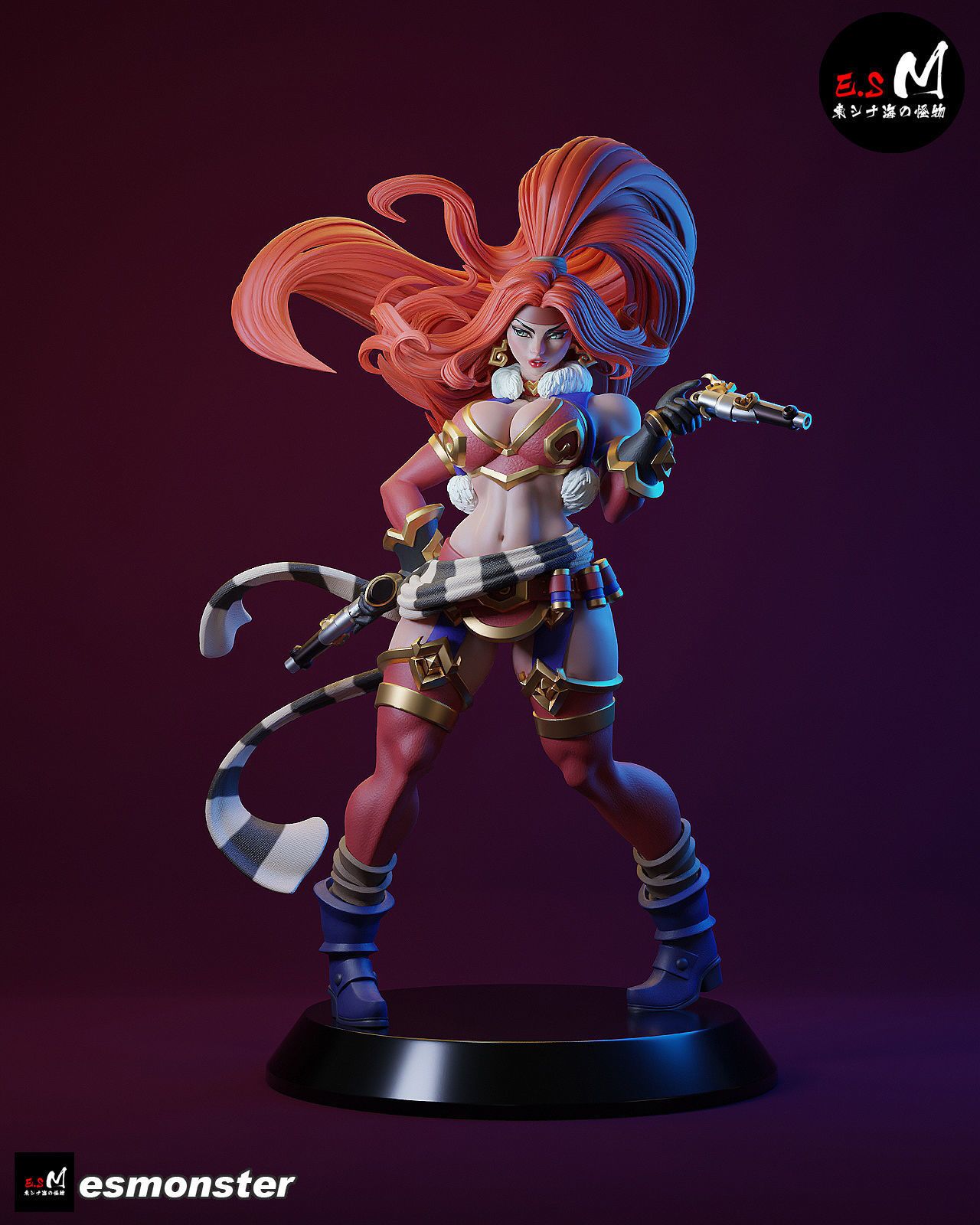 Red Monika Statue | Battle Chasers Fan Art by E.S Monster SFW,NSFW null