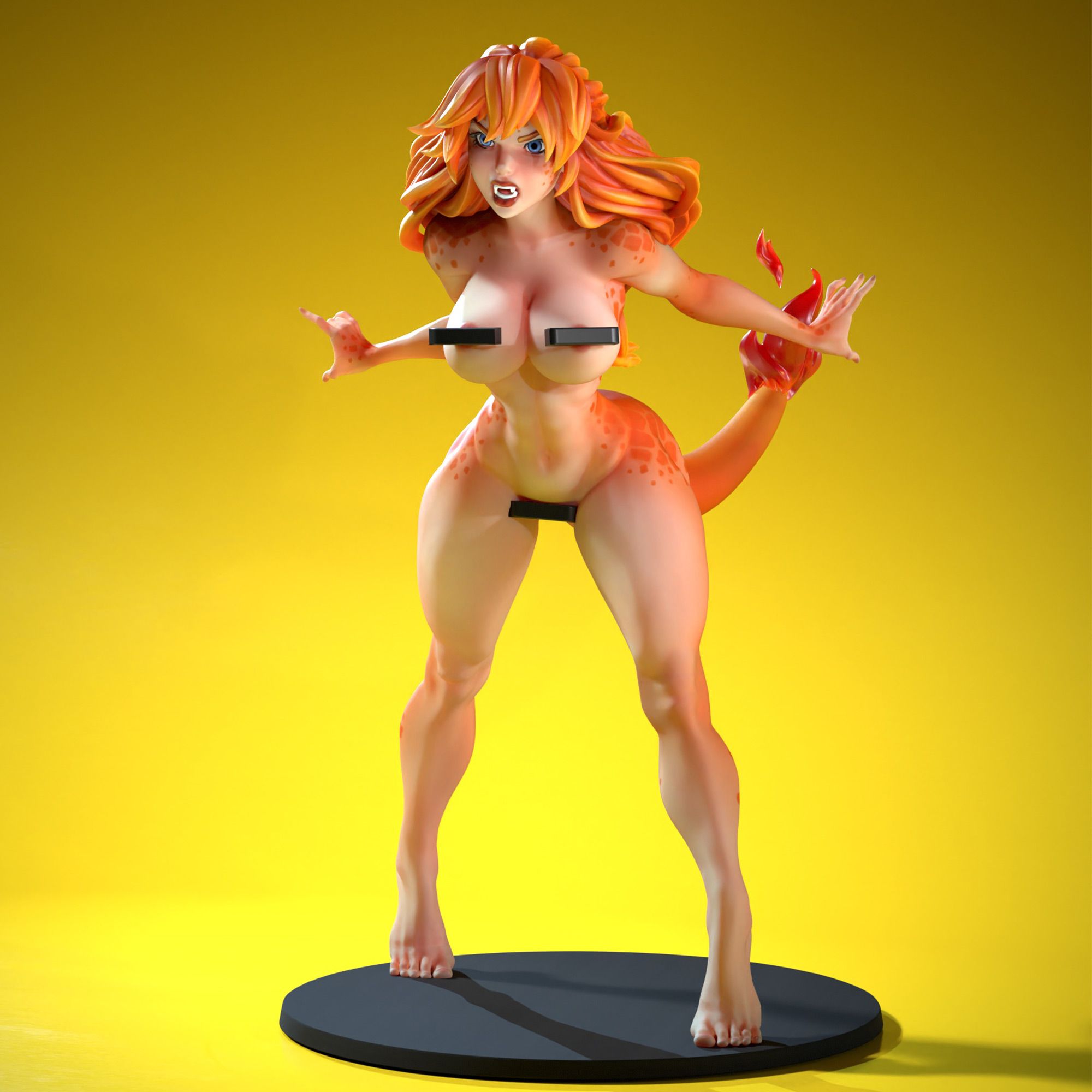 Waifumon Charmeleon Statue | Pokémon Fan Art by SiryllArt NSFW 3d printed statue,3d printed,nsfw statue,cosplay pokemon statue,Waifumon Charmeleon Statue,Pokemon Statue