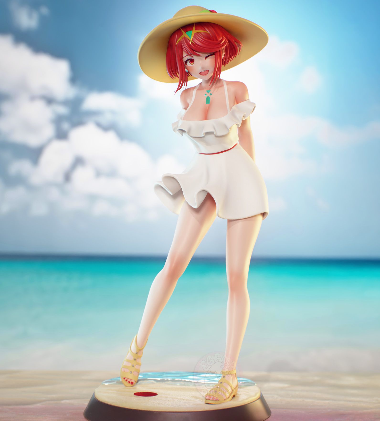 Figura Pyra | Xenoblade Fanart autorstwa EggmaStudios SFW,NSFW 3d printed statue,3d printed,3d printed figure,Pyra Statue,Xenoblade Statue,nsfw statue