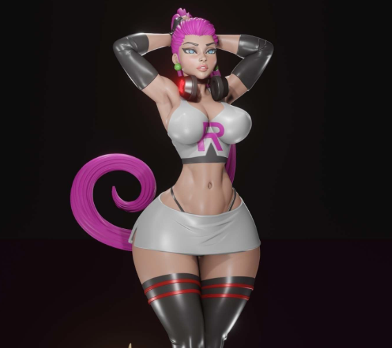 Jessie and Meowth Statue | Pokémon Fan Art by Digital Dark SFW,NSFW,Futa 3d printed statue,3d printed,nsfw statue,futa statue,3d printed figure,Jessie and Meowth Statue,pokemon Statue