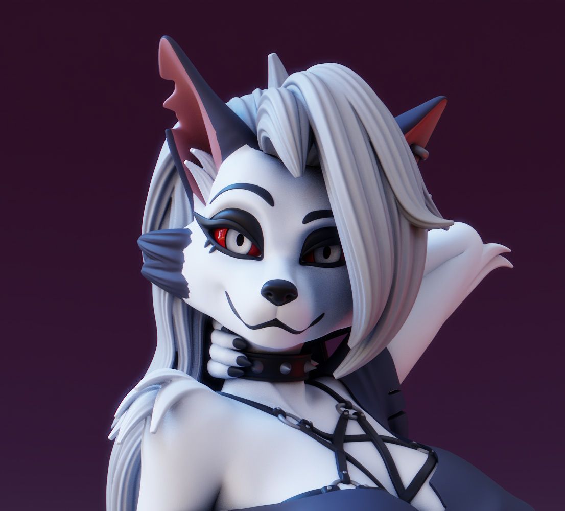 Loona Statue | Helluva boss Fan Art by FunserviceSTL SFW,NSFW 3d printed statue,nsfw statue,Helluva boss statue,Loona Statue,3d printed figure,3d printed