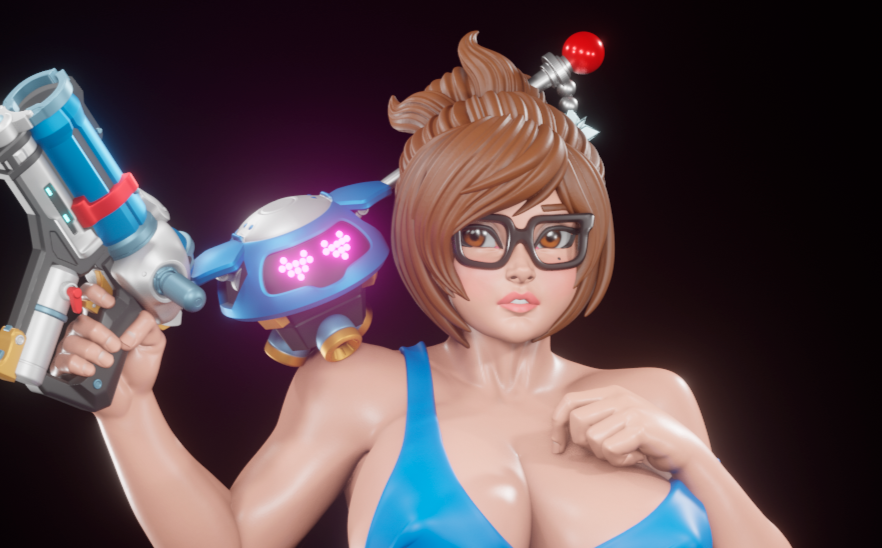 Mei and Snowball Statue | Overwatch Fan Art by Digital Dark SFW,NSFW,Futa 3d printed statue,3d printed,nsfw statue,futa statue,Mei Statue ,Overwatch Statue