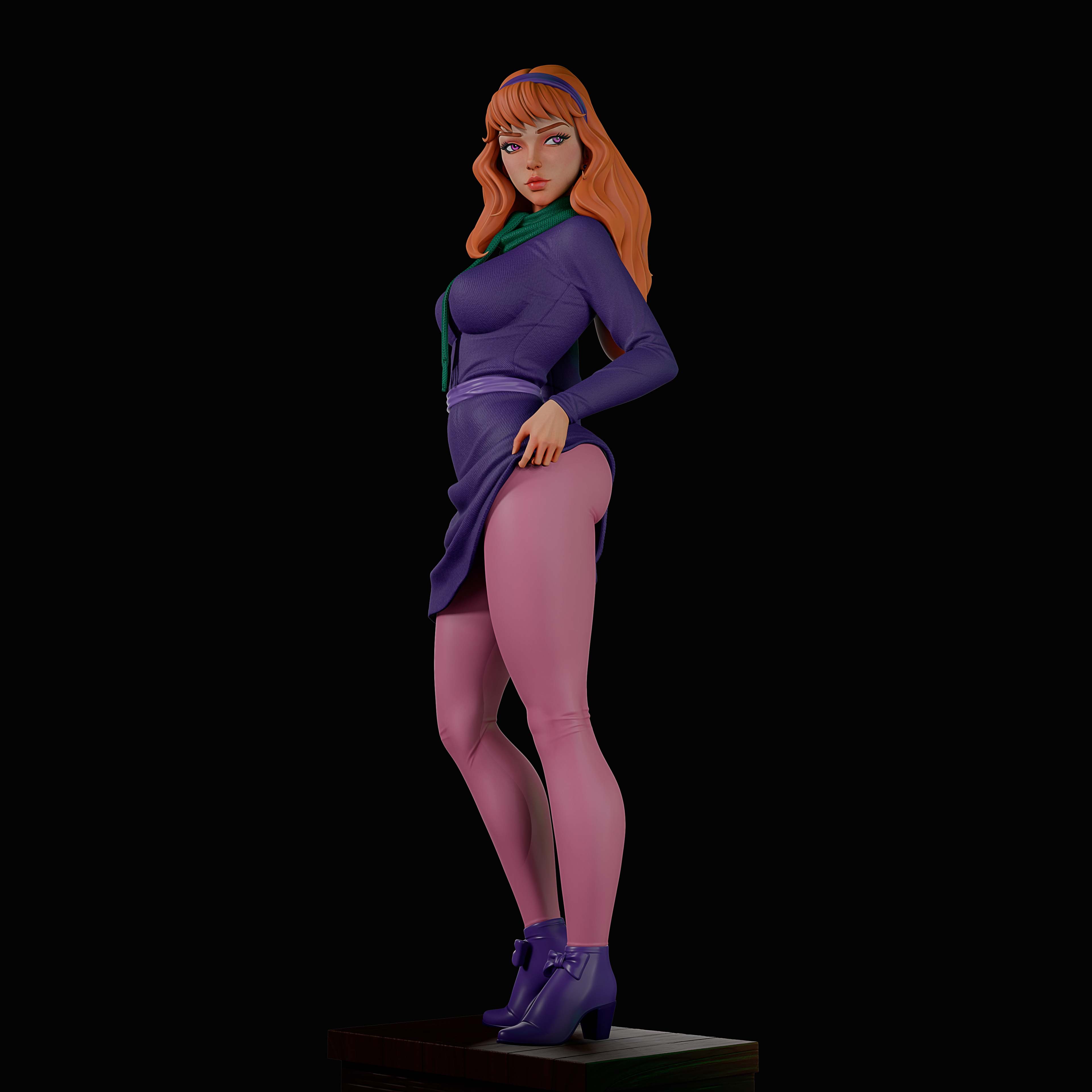 Daphne Statue | Scooby-Doo Fan Art by Momoji3d SFW,NSFW 3d printed statue,3d printed,nsfw statue,Daphne Statue,Scooby-Doo statue