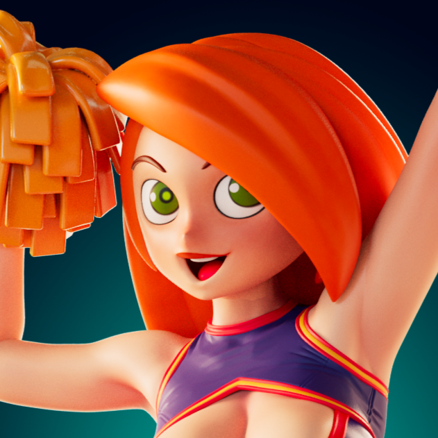 Figura Kim Possible Cheerleader | Kim Possible Fanart autorstwa Officer Rhu SFW,NSFW,Futa 3d printed statue,3d printed,3d printed figure,Kim Possible Statue,futa statue,nsfw statue