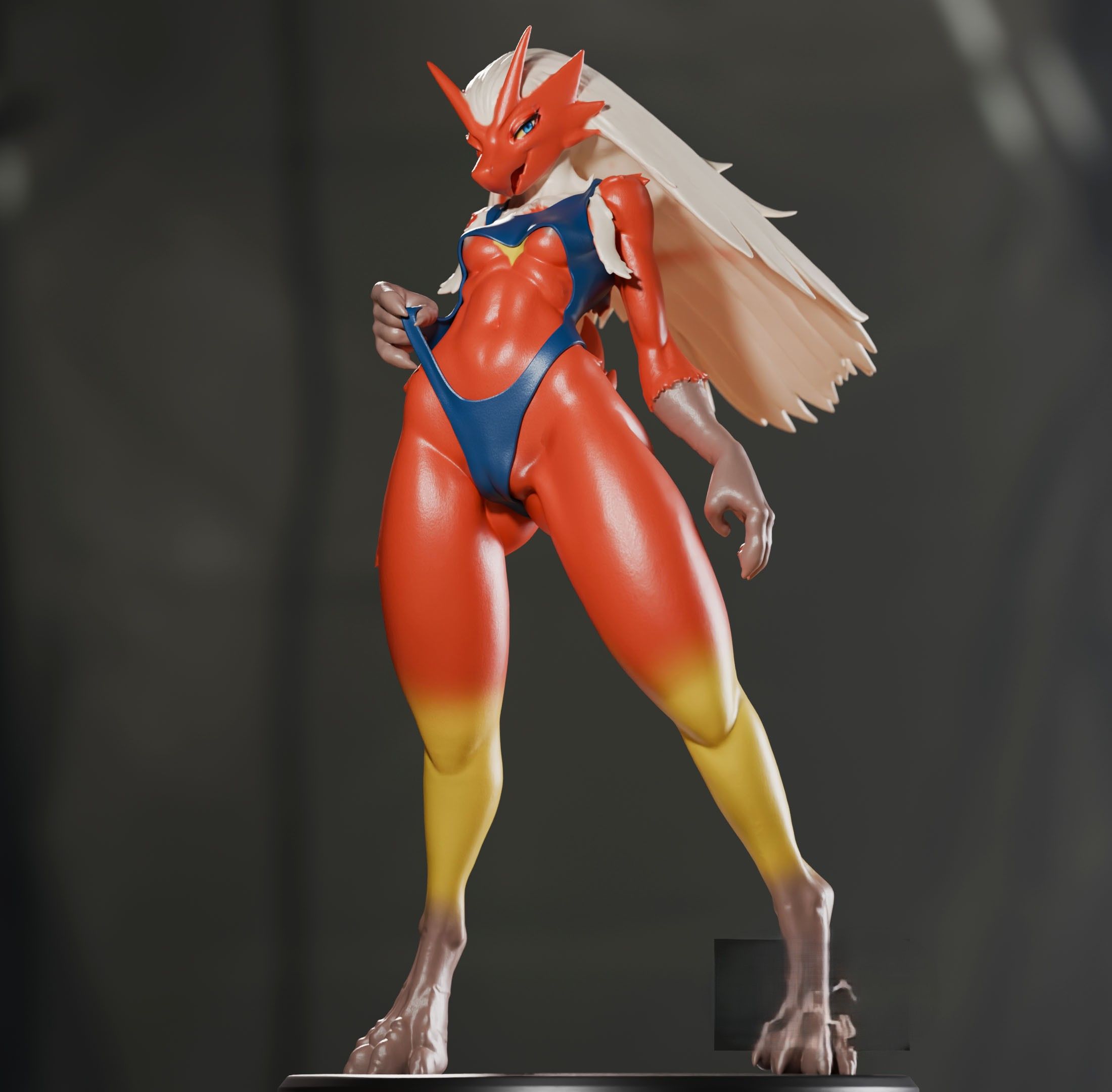 Estatua Blaziken | Pokemon Fan art por Gibly SFW,NSFW 3d printed statue,3d printed,Blaziken Statue,nsfw statue,3d printed figure,Pokemon Statue