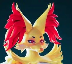 Delphox Thicc Statue | Pokémon Fan Art by Officer Rhu SFW,NSFW,Futa null