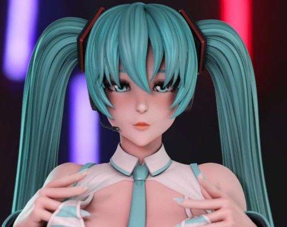 Hatsune Miku Statue | Vocaloid Fan Art by Momoji3d SFW,NSFW 3d printed,3d printed statue,nsfw statue,Hatsune Miku statue,Vocaloid statue