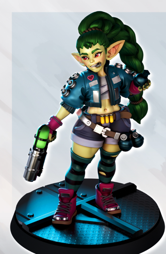 Tazzle the Cunning Goblin Merc Miniature | Cyberpunk2077 Fan Art by Gaz Minis SFW,NSFW 3d printed,miniature,Cyberpunk2077 miniature,nsfw miniature,Tazzle the Cunning Goblin Merc,3d printed miniature