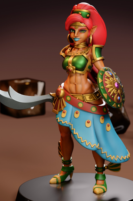 Desert Warrior Woman Miniature | DnD Fan Art by Jigglystix SFW 3d printed,miniature,dnd miniature,Desert Warrior Woman,3d printed miniature