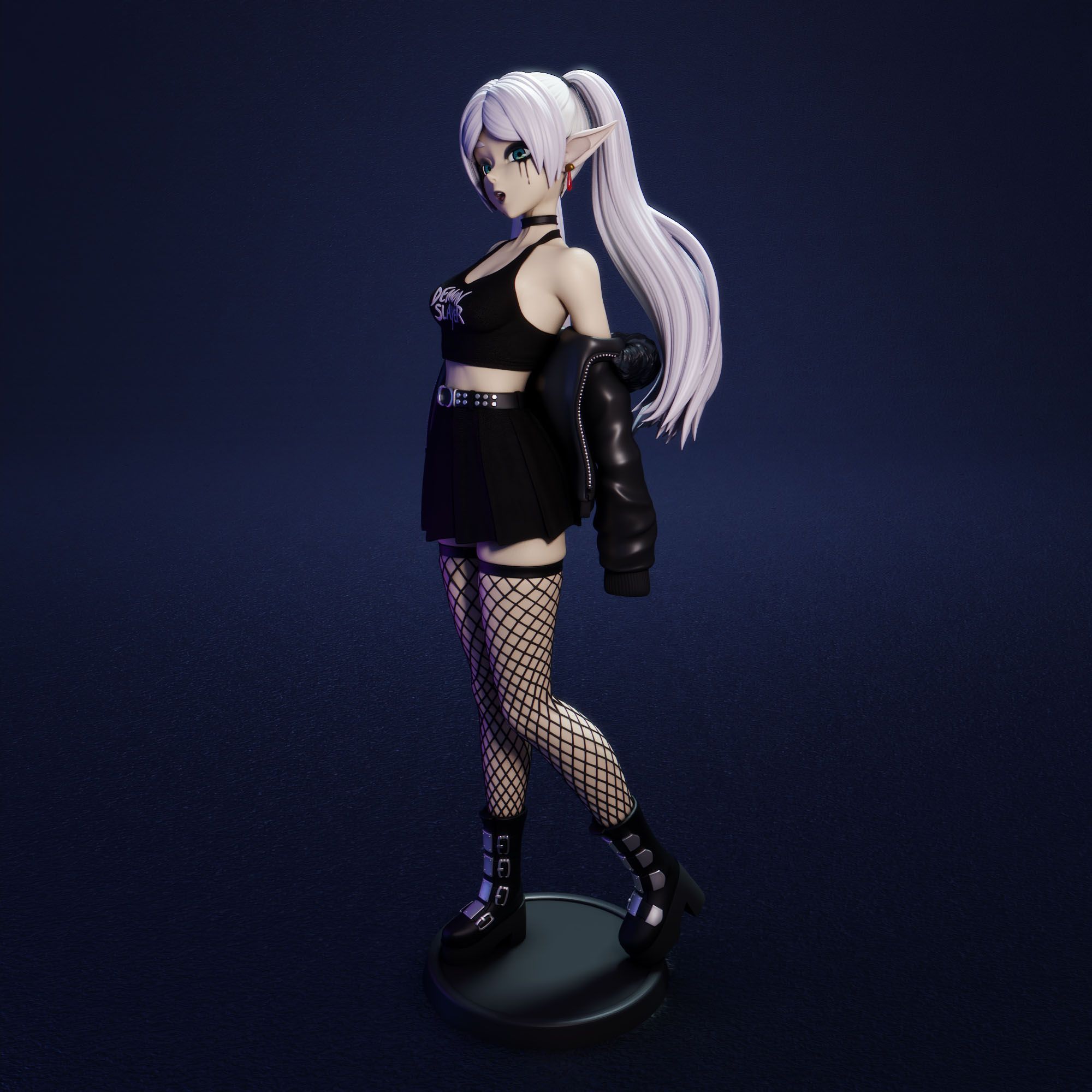 Goth Frieren Statue | Frieren: Beyond Journey's End Fan Art by FunserviceSTL SFW,NSFW 3d printed statue,nsfw statue,Frieren statue,Frieren: Beyond Journey's End Statue,3d printed figure,3d printed