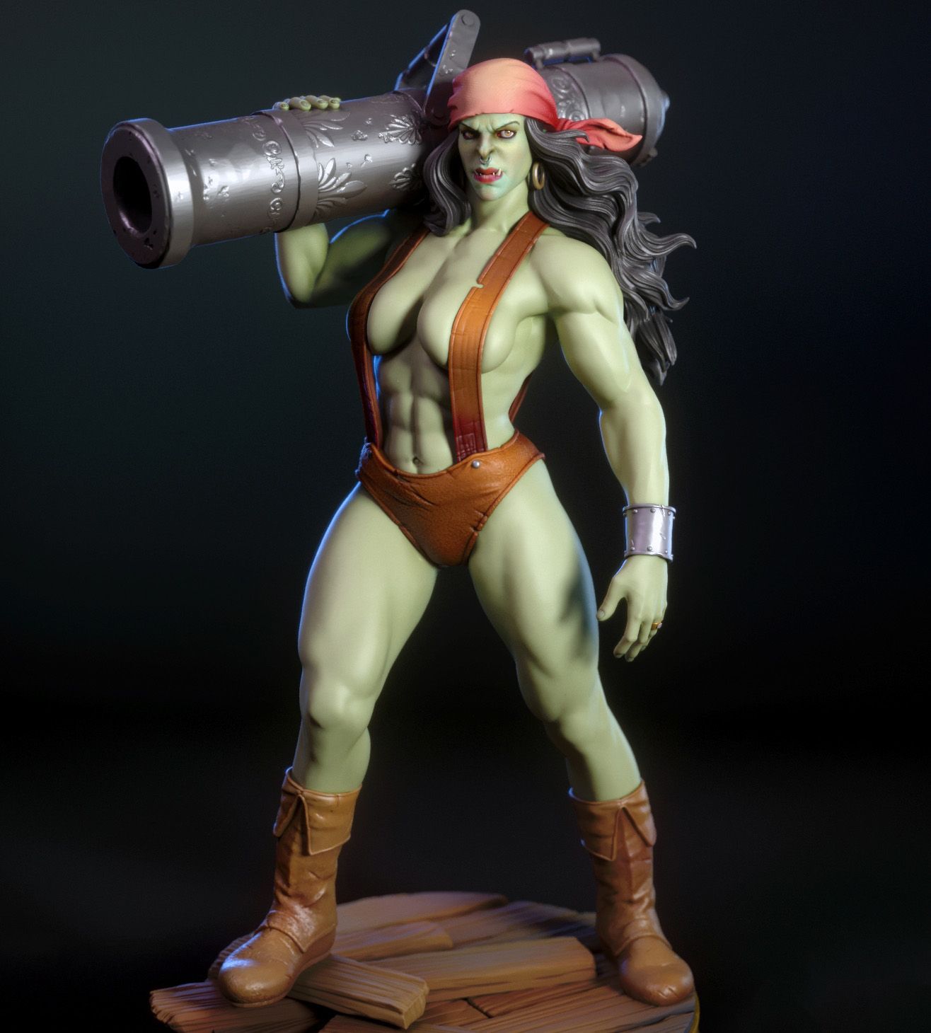 Boomka The Orc Pirate Statue | DnD Fan Art by TorridaMinis SFW,NSFW 3d printed,3d printed statue,nsfw statue,3d printed figure,Boomka The Orc Pirate Statue,dnd Statue