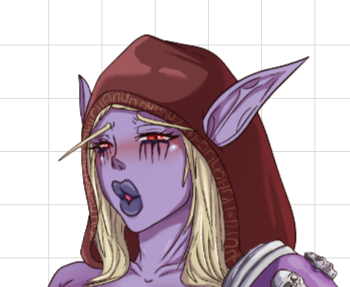 Sylvanas Windrunner Sitting Futa Sticker | World of Warcraft Vinyl Sticker Futa futanari sticker,Sylvanas Windrunner stickers,futa sticker,nsfw sticker,World of Warcraft