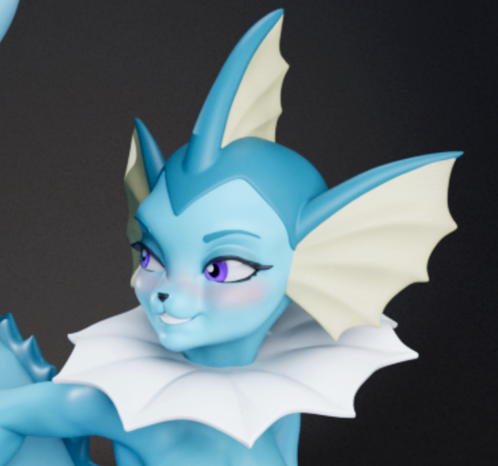 Vaporeon Eevee Statue | Pokemon Fan Art by mowmaw NSFW,Futa 3d printed,Vaporeon Eevee Statue,futa statue,pokemon statue,furry statue,nsfw statue