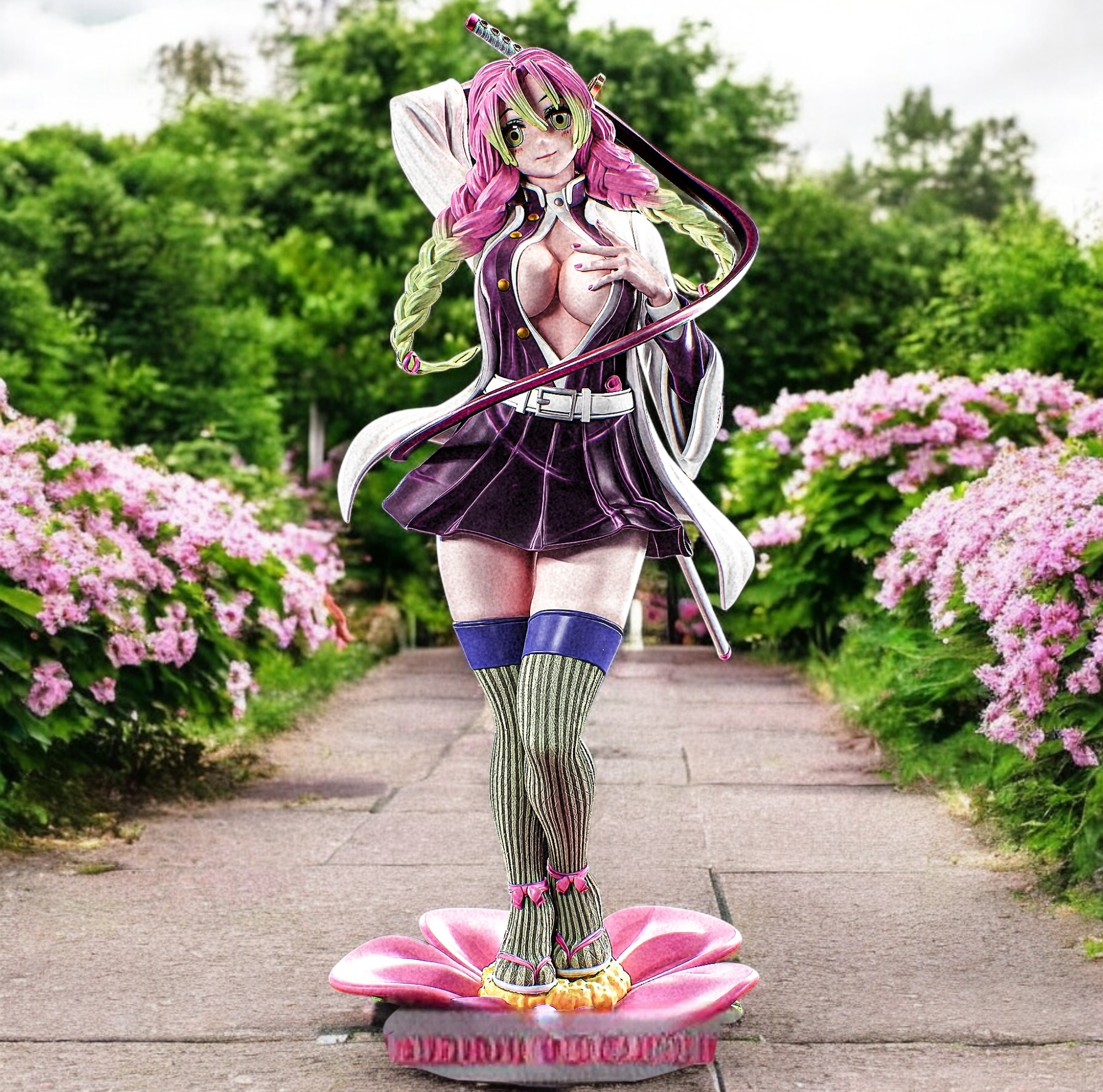 Mitsuri Kanroji Statue | Demon Slayer Fan Art by PEACHFIGURE SFW,NSFW 3d printed statue,3d printed,nsfw statue,3d printed figure,Mitsuri Kanroji Statue,Demon Slayer