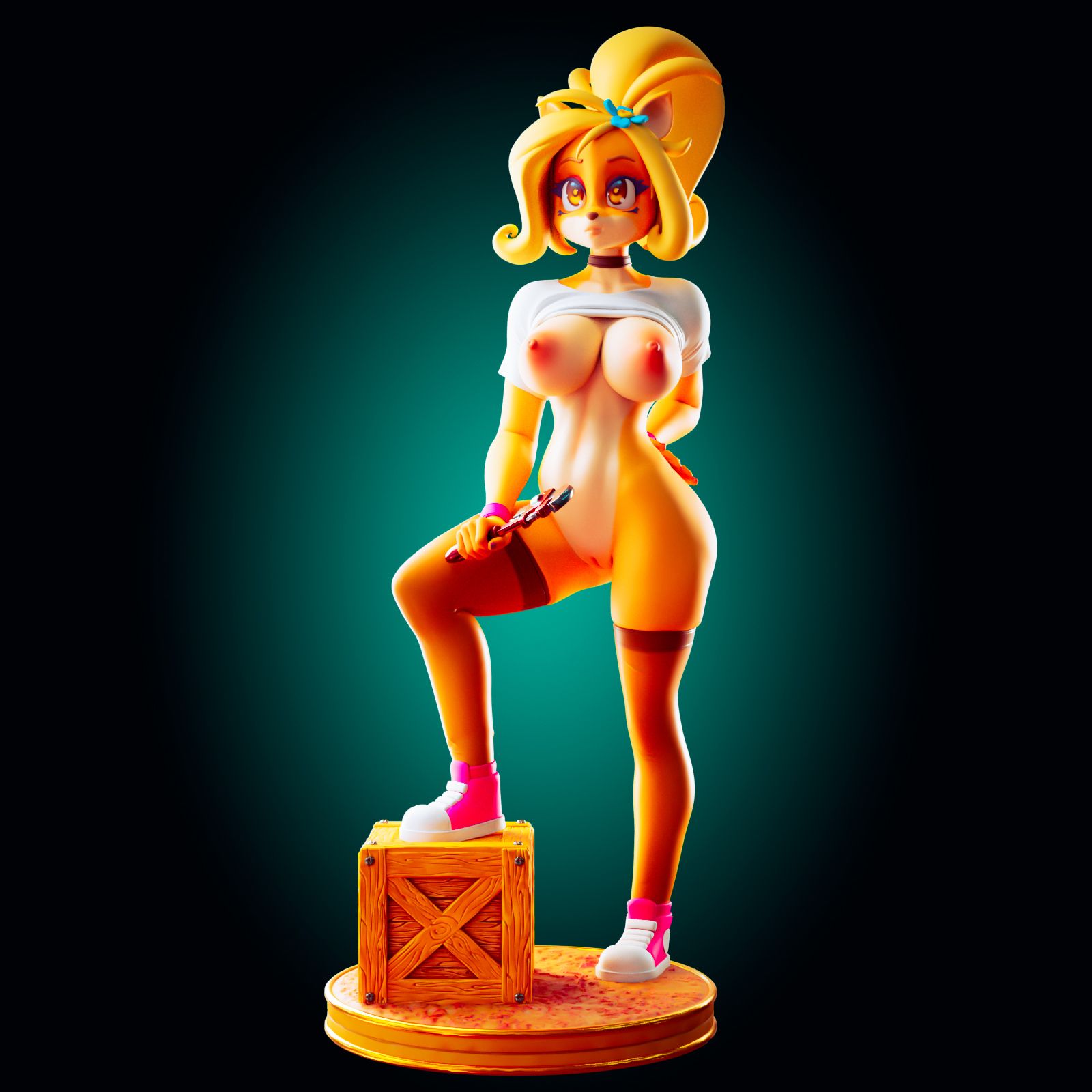 Coco Bandicoot Statue | Crash Bandicoot Fan Art by Officer Rhu SFW,NSFW,Futa 3d printed statue,3d printed,nsfw statue,futa statue,Coco Bandicoot Statue,Crash Bandicoot statue
