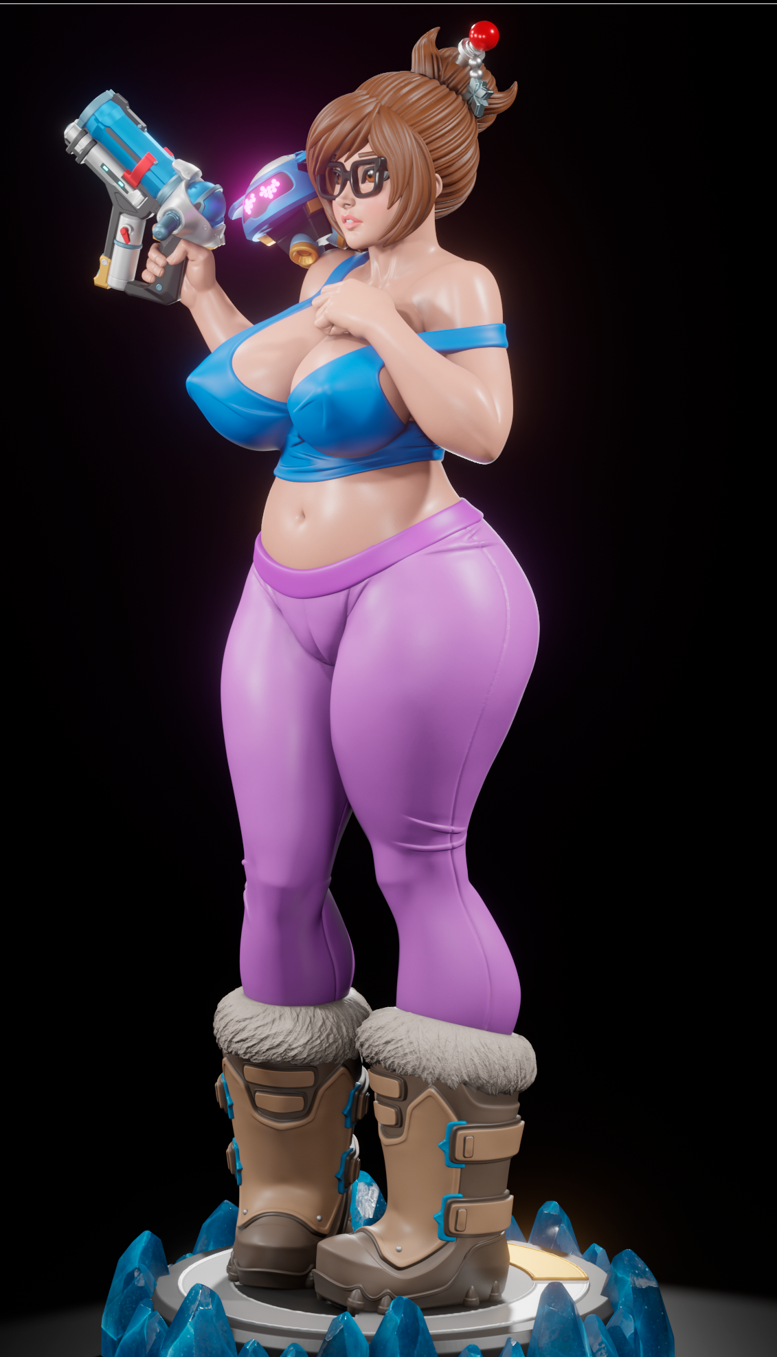Mei and Snowball Statue | Overwatch Fan Art by Digital Dark SFW,NSFW,Futa 3d printed statue,3d printed,nsfw statue,futa statue,Mei Statue ,Overwatch Statue