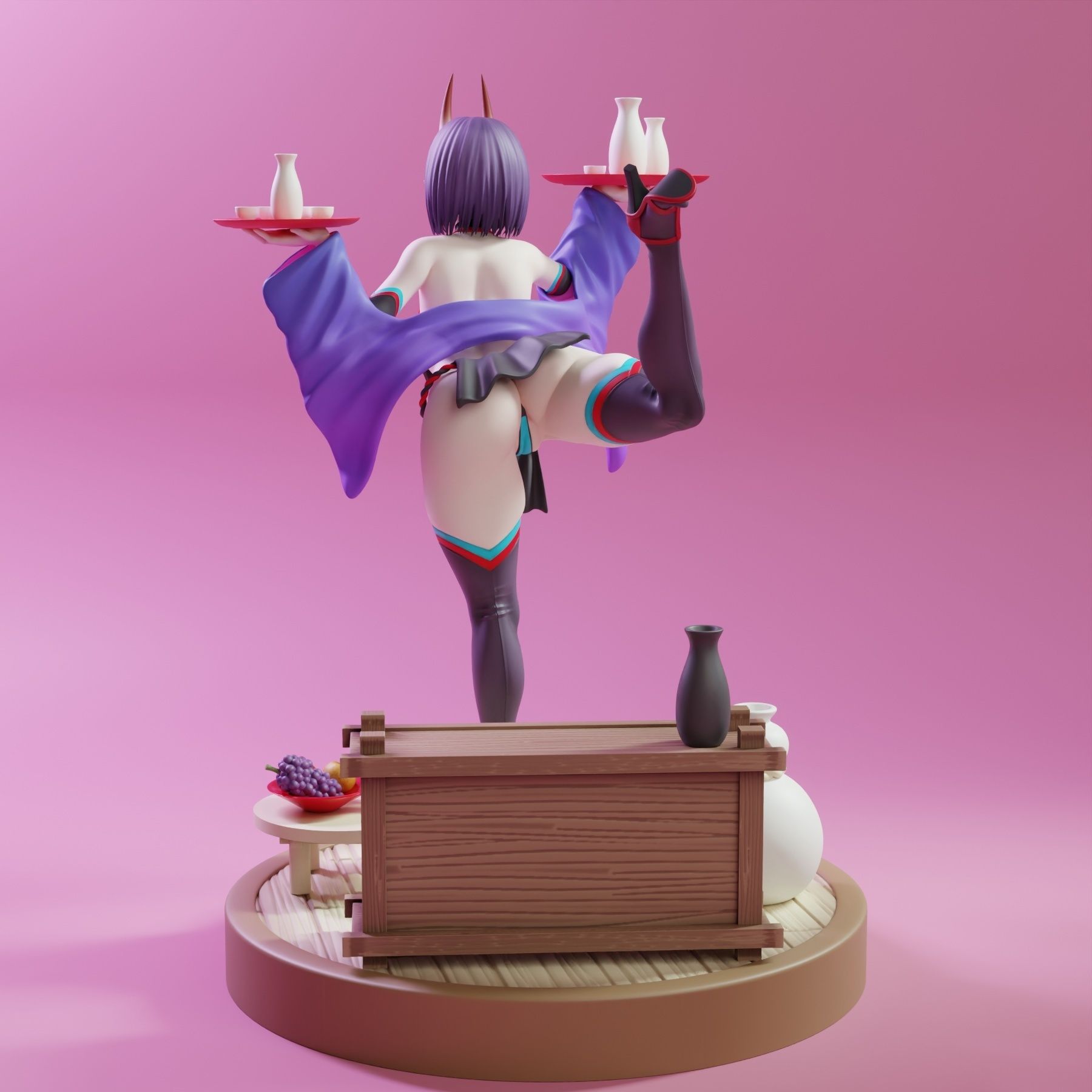 Shuten Douji Statue | Fate Grand Order Fan Art by KiTNo SFW,NSFW 3d printed statue,3d printed figure,nsfw statue,Shuten Douji statue,Fate Grand Order statue