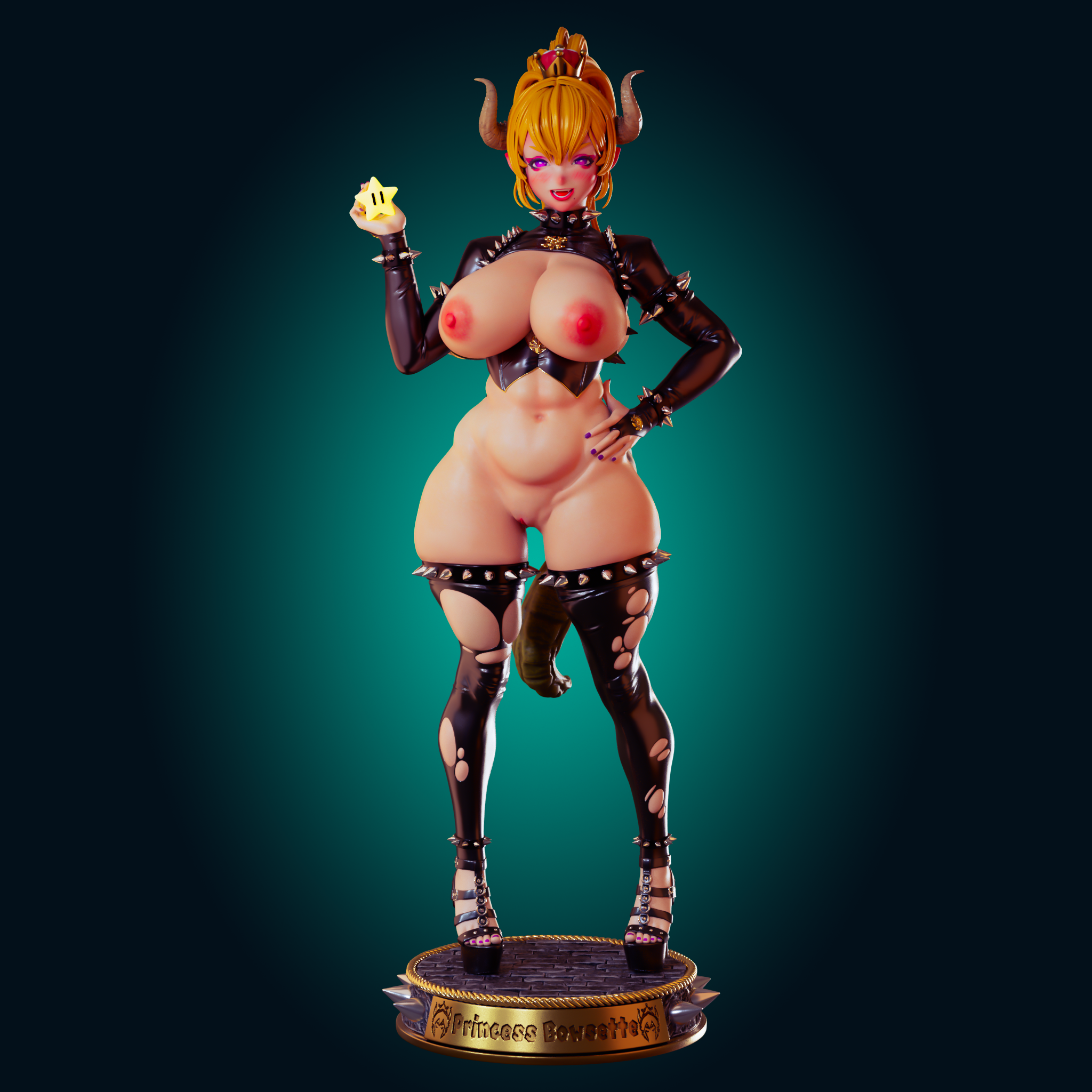 Princess Bowsette Statue | Super Mario Fan Art by Officer Rhu image