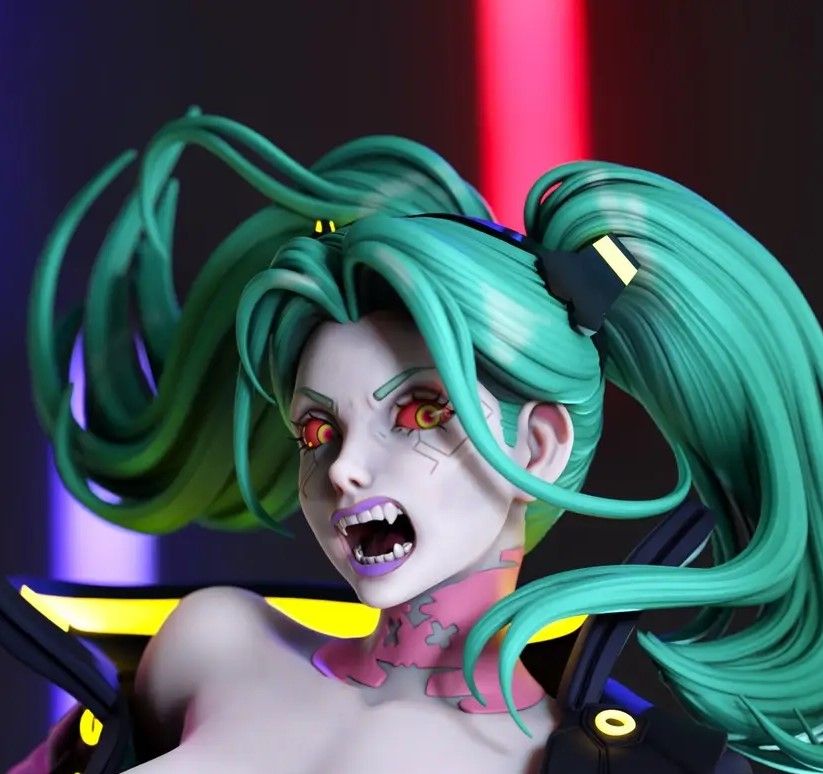 Rebecca Statue | Cyberpunk Edgerunners Fan Art by Momoji3d SFW,NSFW null