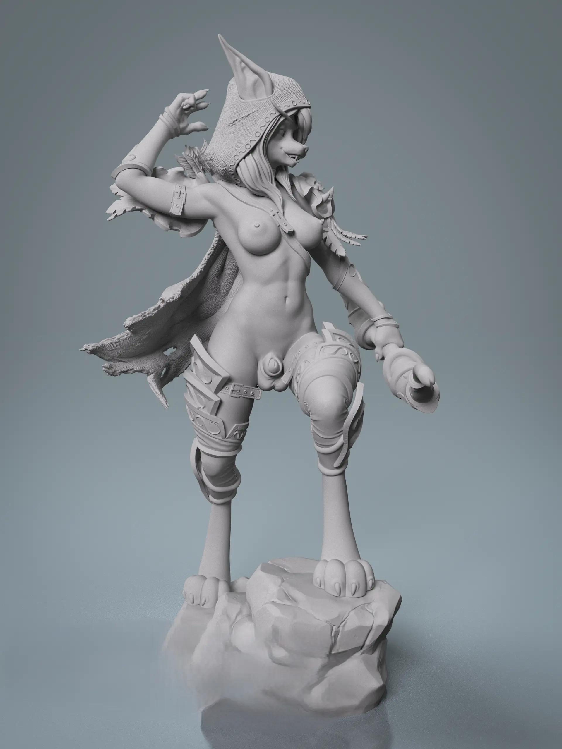 Sylvanas Windrunner Furry Statue | World of Warcraft Fan Art by Anyonensfw SFW,NSFW,Futa 3d printed,3d printed statue,nsfw statue,futa statue,furry statue,Sylvanas Windrunner Statue,World of Warcraft Statue