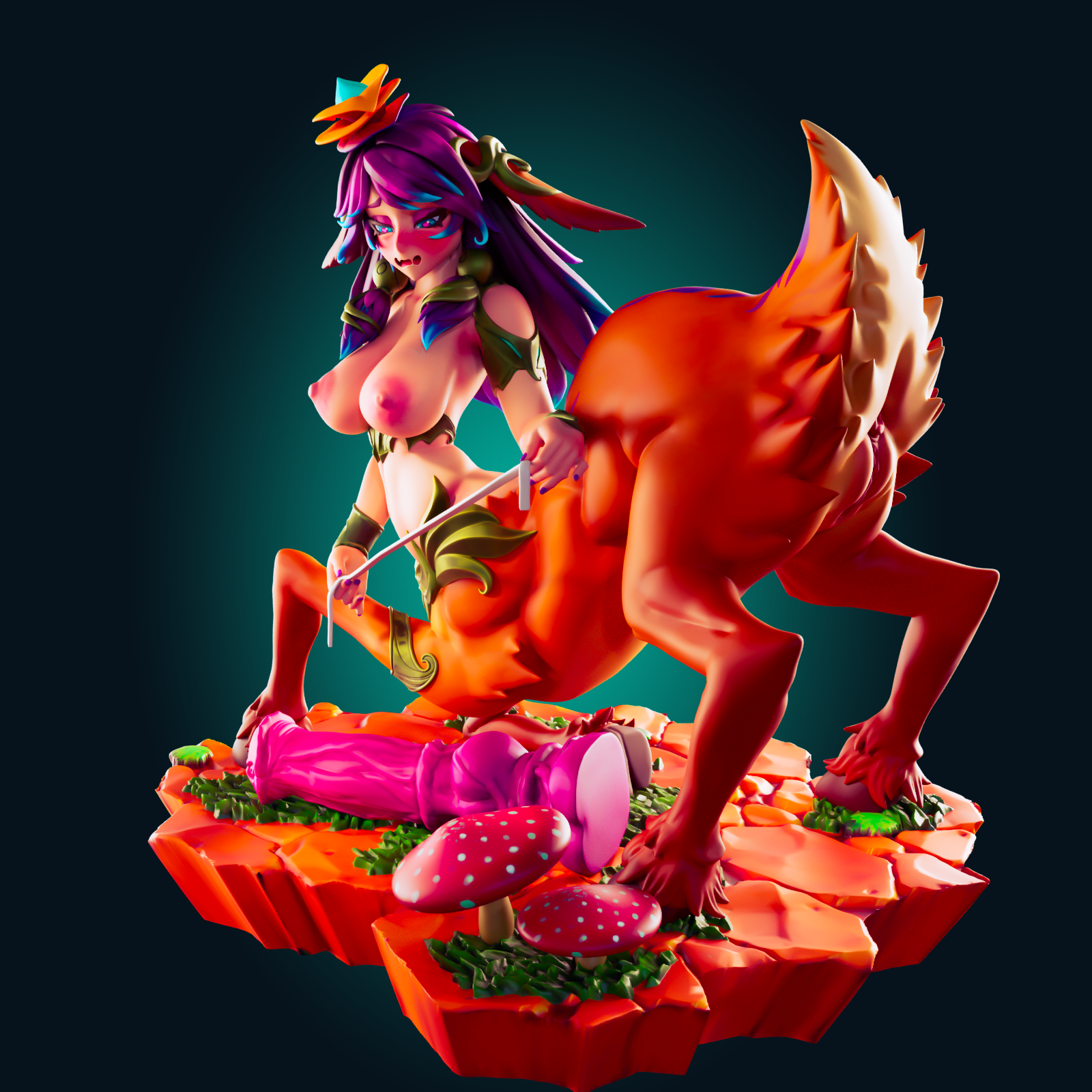 Lillia Fae Fawn Statue | League of Legends Fan Art by Officer Rhu SFW,NSFW,Futa 3d printed,Lillia Fae Fawn statue,futa statue,League of Legends statue,furry statue,nsfw statue