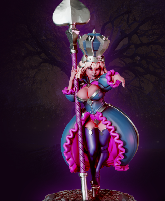 The Queen of Spades Miniature | DnD Fan Art by Gaz Minis SFW,NSFW 3d printed,miniature,dnd miniature,The Queen of Spades,3d printed miniature,nsfw miniature