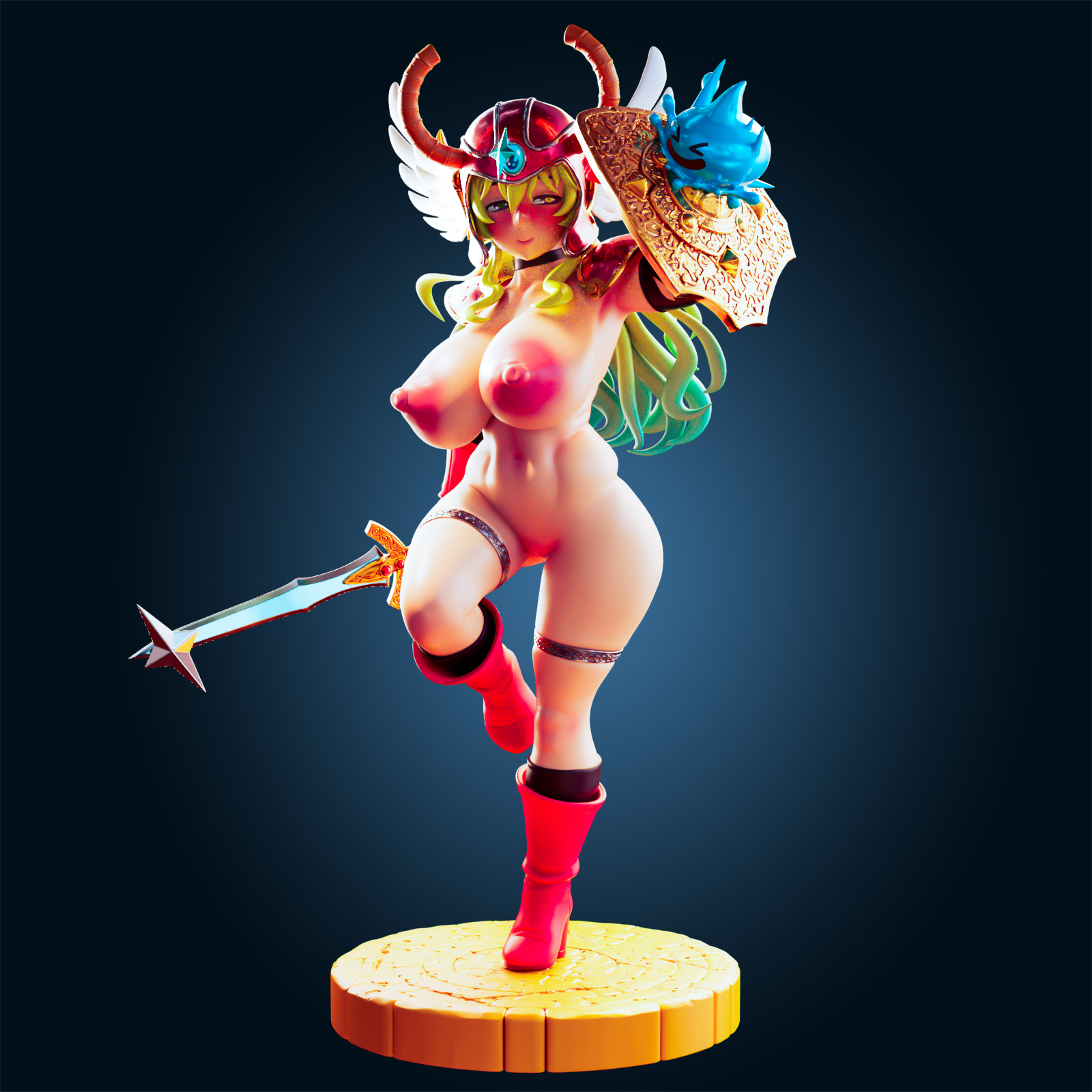 Quetzalcoatl Warrior Statue | Miss Kobayashi's Dragon Maid Fan Art by Officer Rhu SFW,NSFW,Futa 3d printed,Quetzalcoatl Warrior statue,futa statue,Miss Kobayashi's Dragon Maid statue,furry statue,nsfw statue