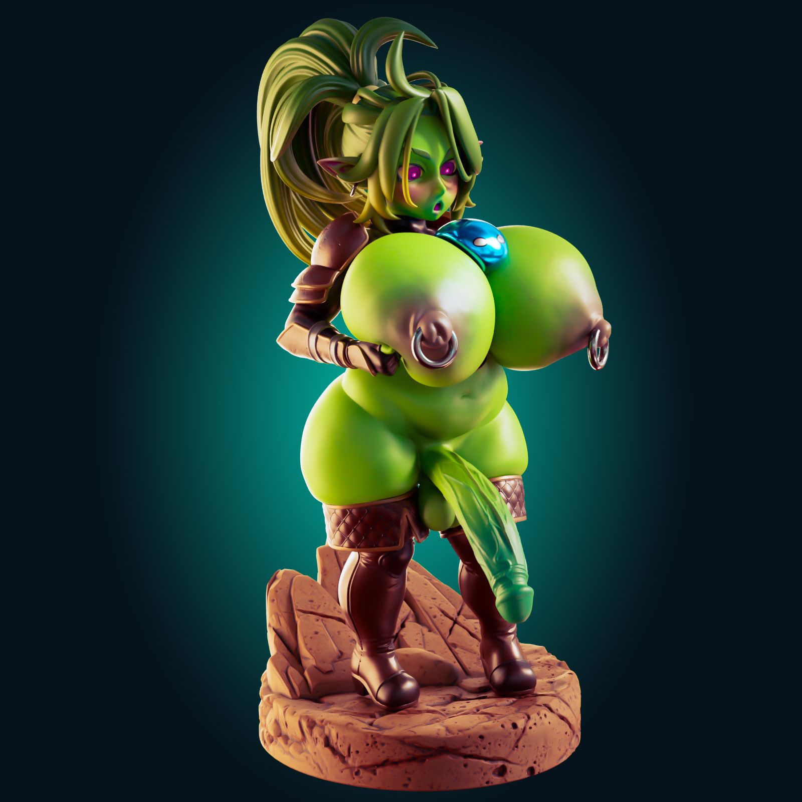 Figura Goblin Girl Big Boobs | Monster Girl Fanart autorstwa Officer Rhu SFW,NSFW,Futa 3d printed statue,3d printed,3d printed figure,Goblin Girl Statue,Monster Girl Statue,nsfw statue,futa statue,futa figurines,futanari figurines,futanari statue