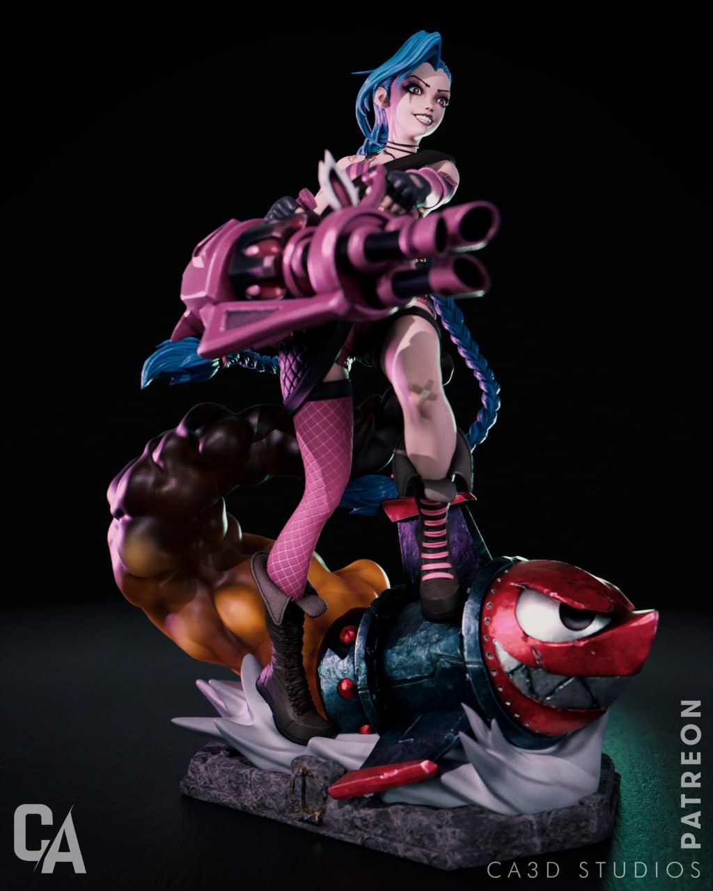 Jinx Statue | Arcane Fan Art by CA3dART SFW 3d printed statue,3d printed,Jinx Statue,league of legends,Arcane,3d printed figure