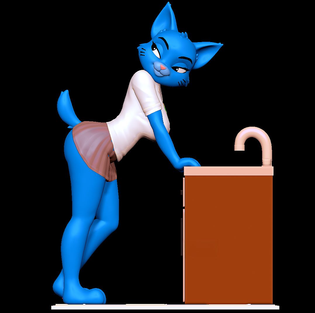 Nicole Watterson Statue | The Amazing World of Gumball Fan Art by Nonotoys SFW,NSFW 3d printed statue,3d printed,3d printed figure,nsfw statue,The Amazing World of Gumball statue,Nicole Watterson statue,furry statue