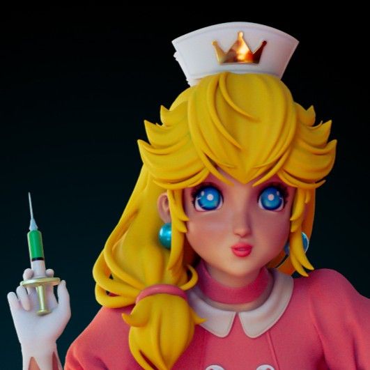Princess Peach Nures Statue | Super Mario Fan Art by Officer Rhu SFW 3d printed statue,3d printed,nsfw statue,Princess Peach Statue,Super Mario Statue