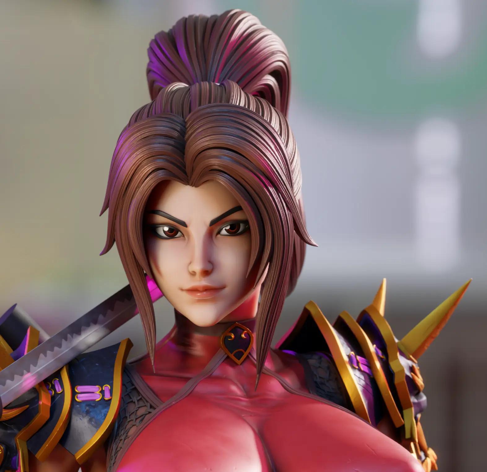 Taki Statue | Soul Calibur Fan Art by 3Dmoonn SFW,NSFW 3d printed,3d printed statue,Taki Statue,Soul Calibur statue,nsfw statue