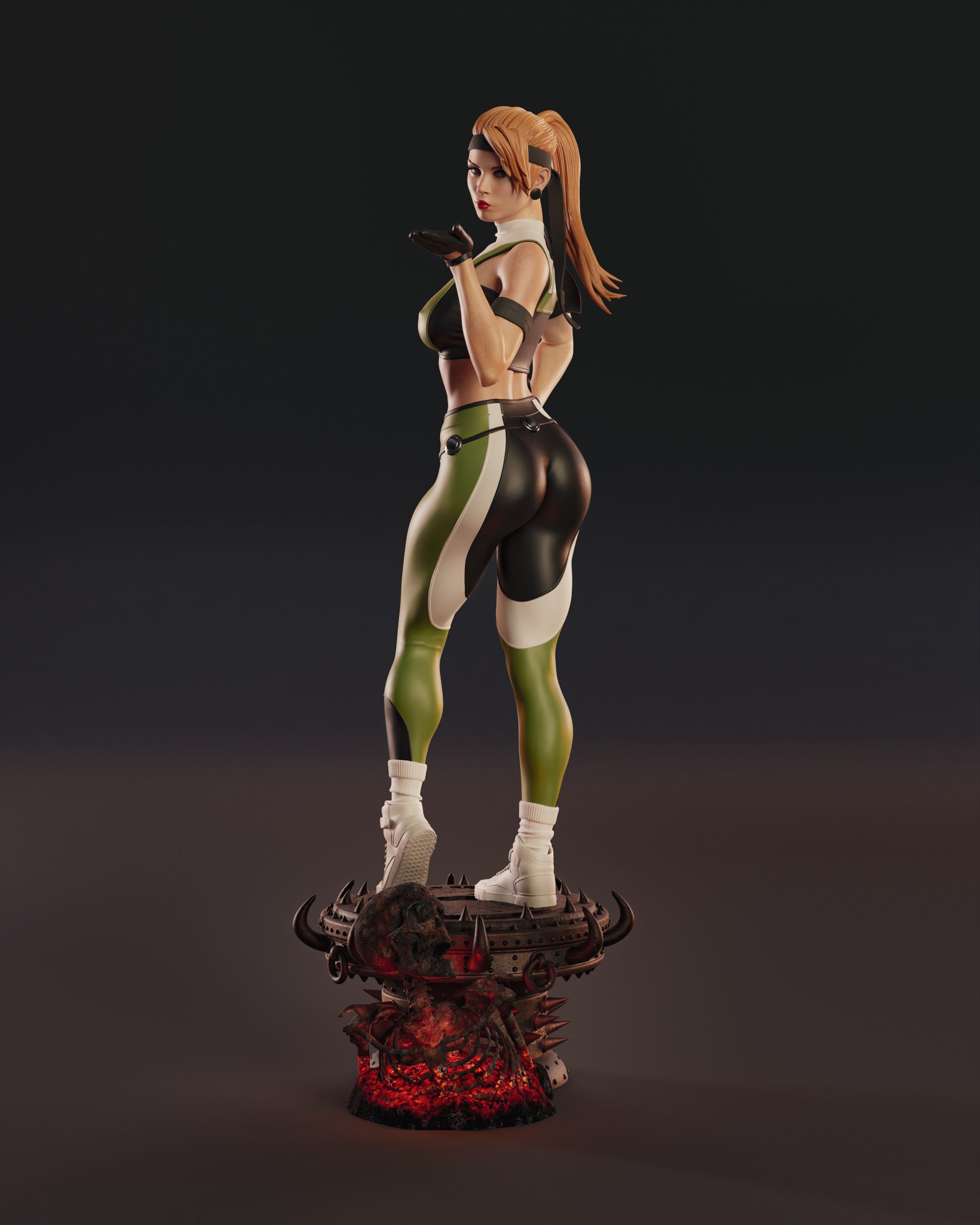 Sonya Blade Statue | Mortal Kombat Fan Art by Abe3D SFW,NSFW 3d printed statue,nsfw statue,Sonya Blade statue,mortal kombat,3d printed figure,3d printed
