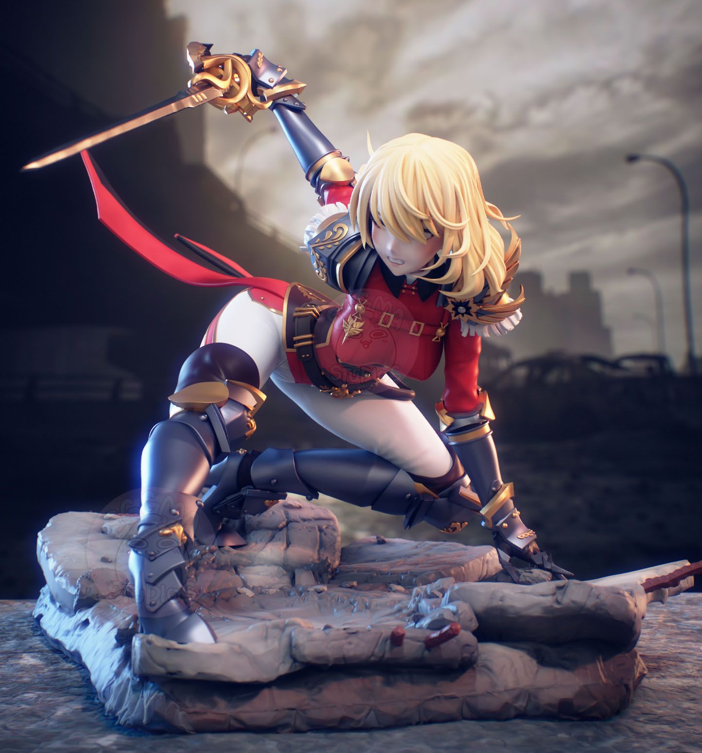 Statue Cha Hae-In | Solo Leveling Fan art par EggmaStudios SFW,NSFW 3d printed statue,3d printed,3d printed figure,Cha Hae-In Statue,Solo Leveling Statue,nsfw statue