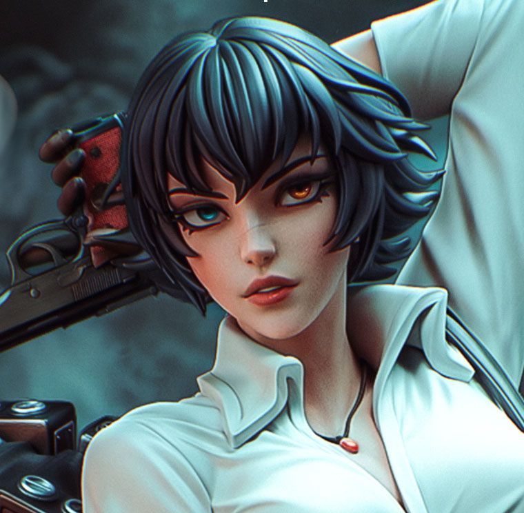 Lady Statue | Devil May Cry Fan Art by Bulkamancer SFW 3d printed statue,3d printed,Lady Statue,3d printed figure,Devil May Cry statue