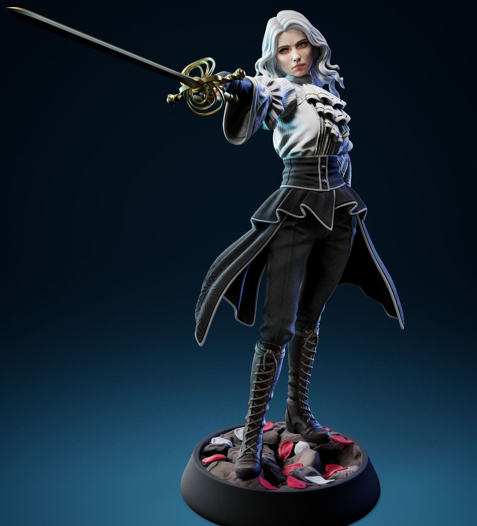 Real Maelle Statue | Clair Obscur: Expedition 33 Fan Art by Bulkamancer SFW 3d printed statue,3d printed,Maelle Statue,3d printed figure,Clair Obscur: Expedition 33 statue