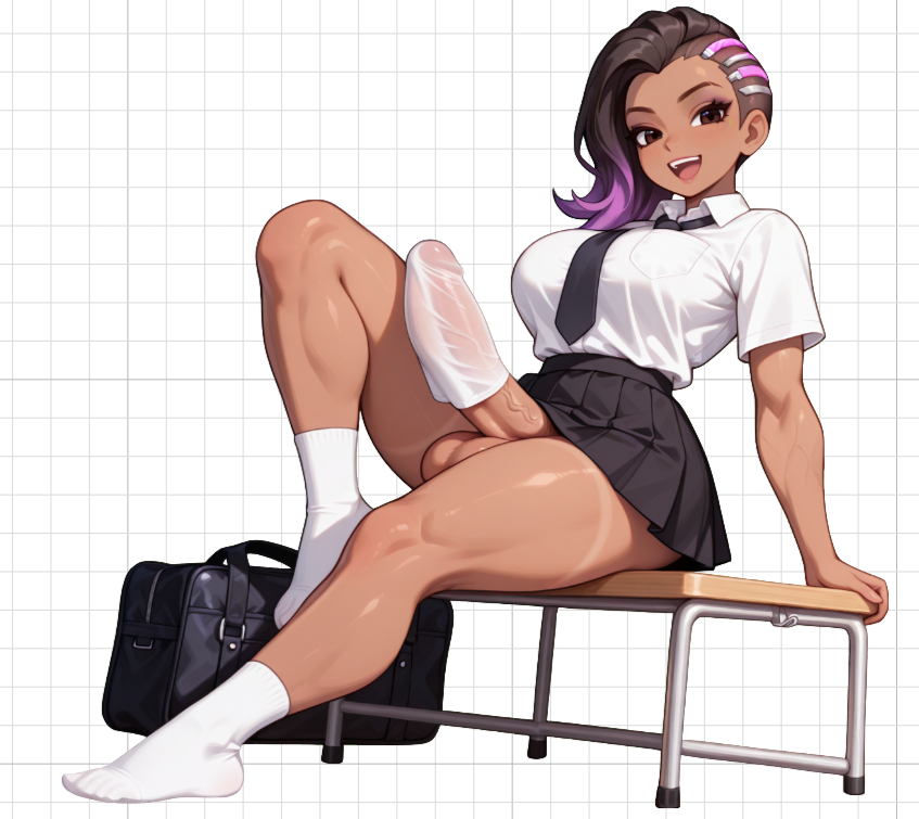 Sombra Gym Futa Sticker | Overwatch Futanari Stickers Ecchi Cartoon Futa futa sticker,stickers,Sombra sticker,overwatch sticker,futanari sticker