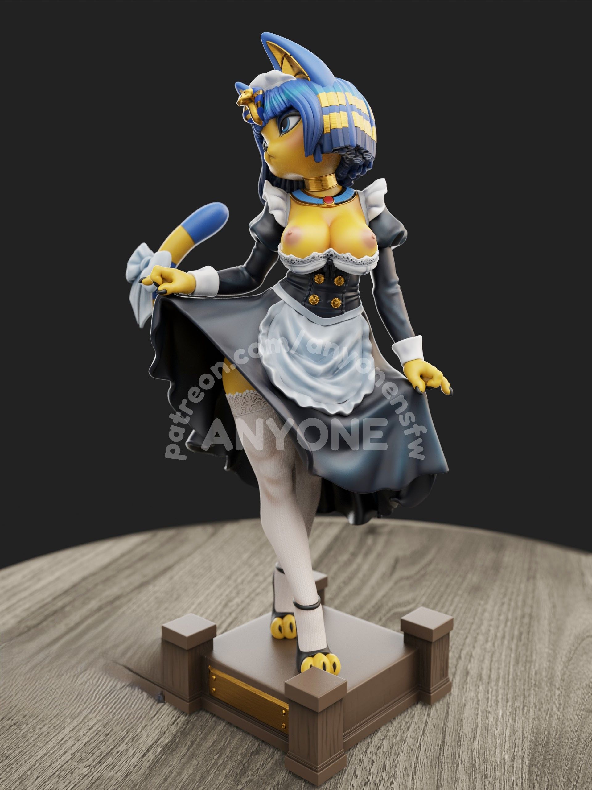 Ankha Maid Statue | Animal Crossing Fan Art by Anyonensfw SFW,NSFW 3d printed,3d printed statue,nsfw statue,Toriel Goat Statue,Undertale Statue