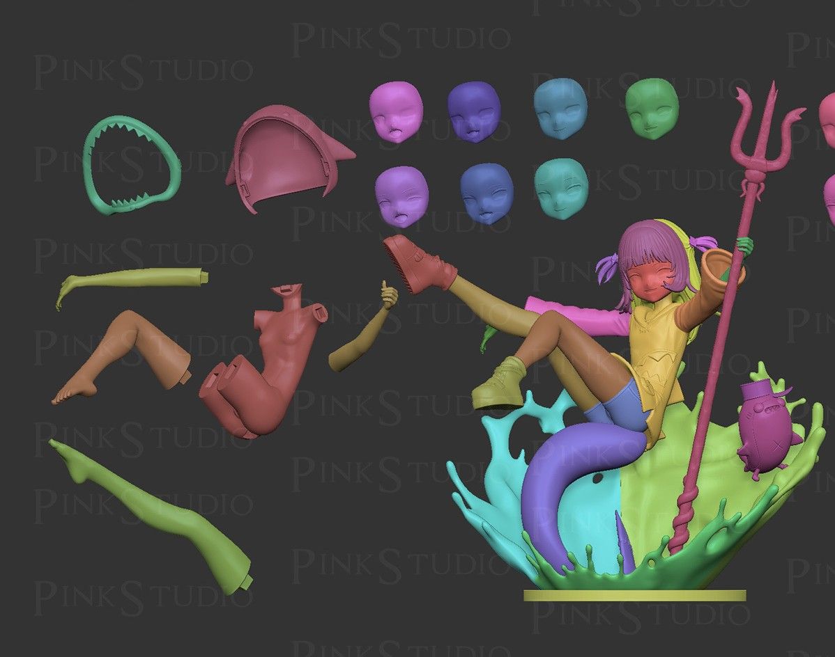 Gawr Gura Statue | Hololive Fan Art by Pink Studio SFW,NSFW 3d printed statue,nsfw statue,Gawr Gura Statue,Hololive Statue,sfw statue