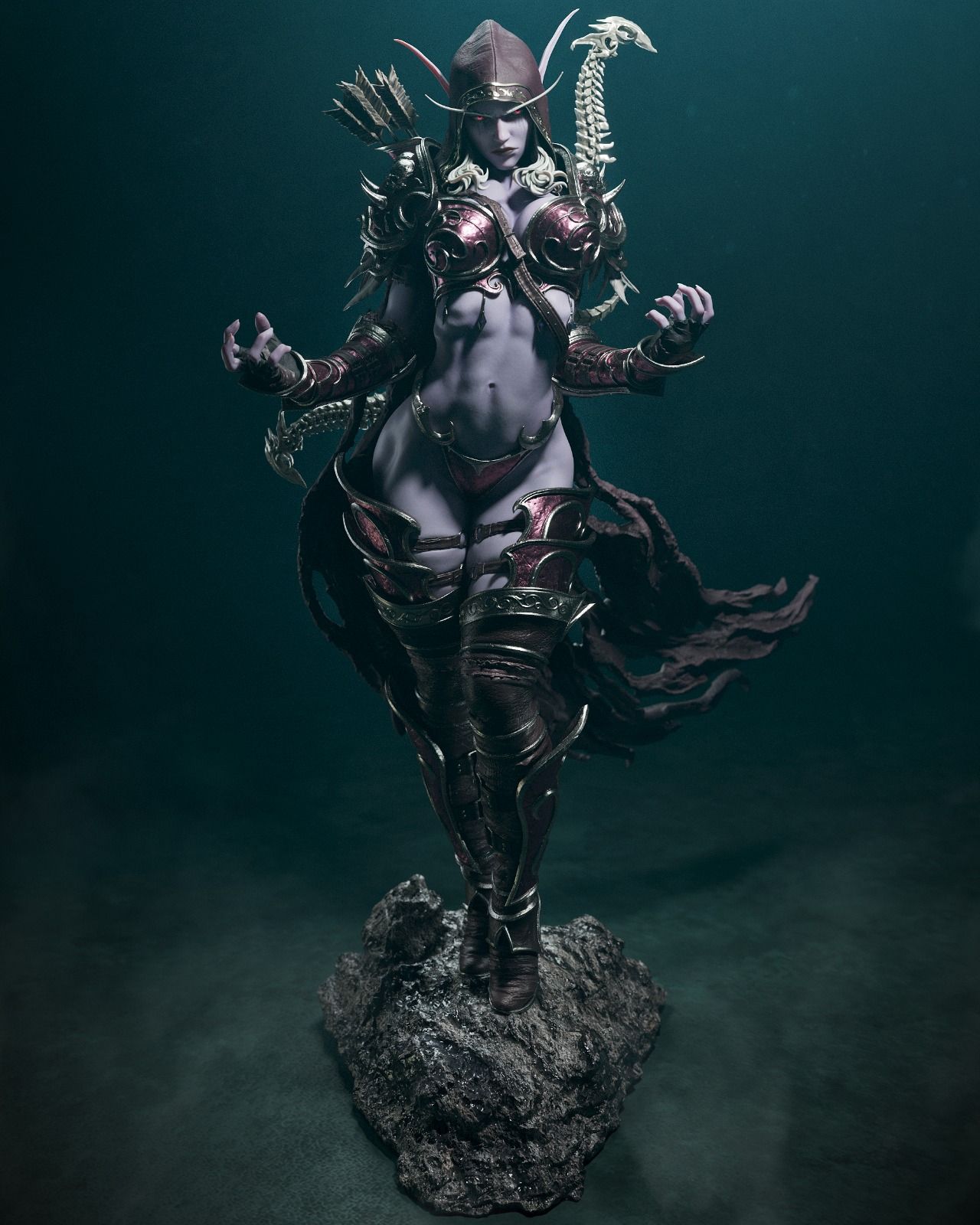 Sylvanas Windrunner Statue | World of Warcraft Fan Art by CA3dART image