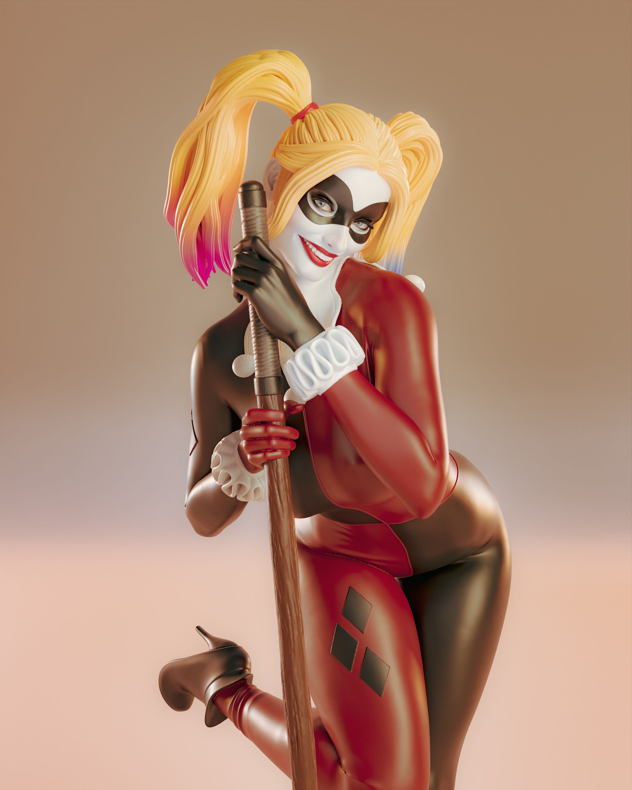 Harley Quinn Statue | DC Fan Art by Abe3D SFW 3d printed statue,sfw statue,harley quinn,3d printed figure,3d printed