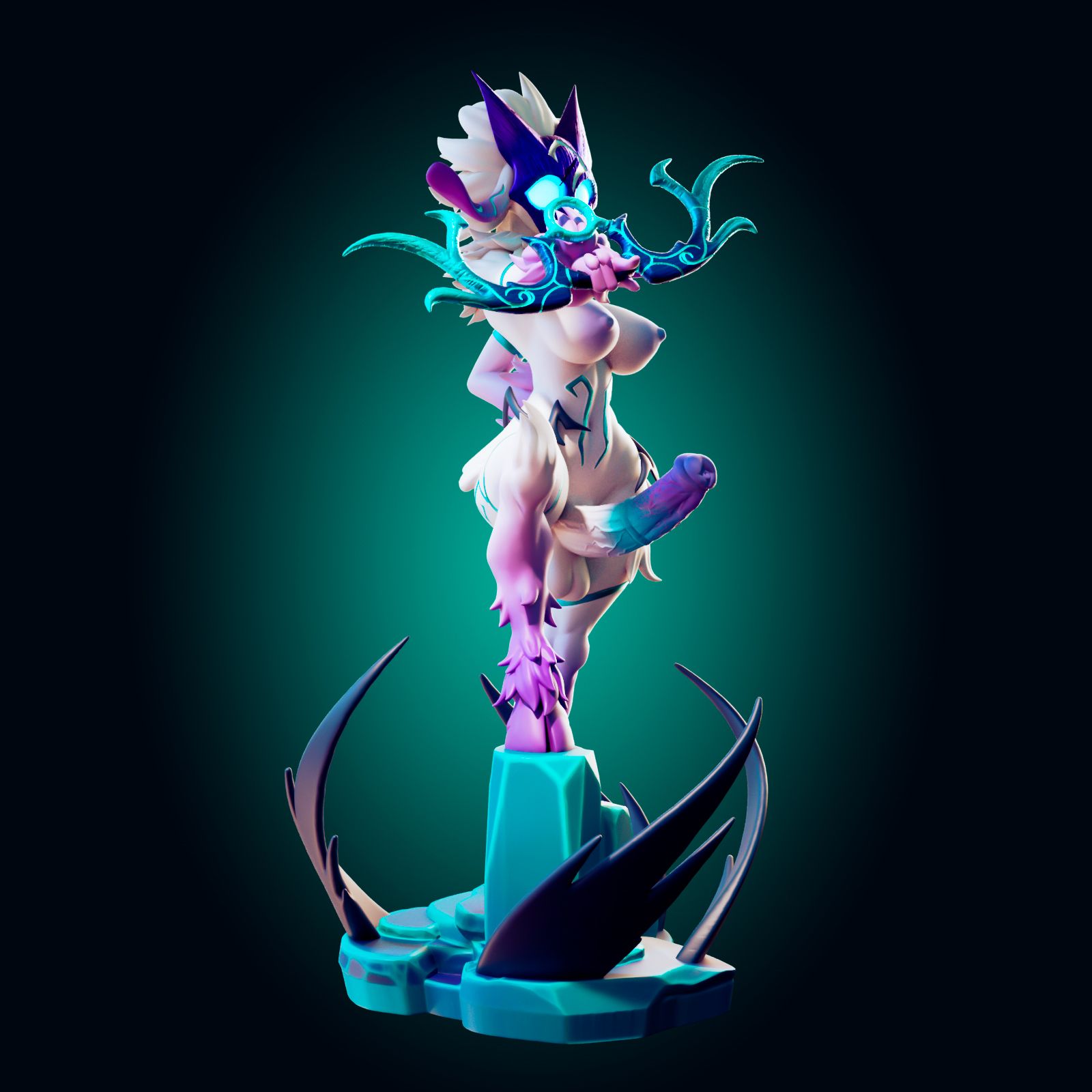 Lamb Statue | League of Legends Fan Art by Officer Rhu SFW,NSFW,Futa 3d printed statue,3d printed,nsfw statue,furry statue,futa statue,Lamb statue,League of Legends statue