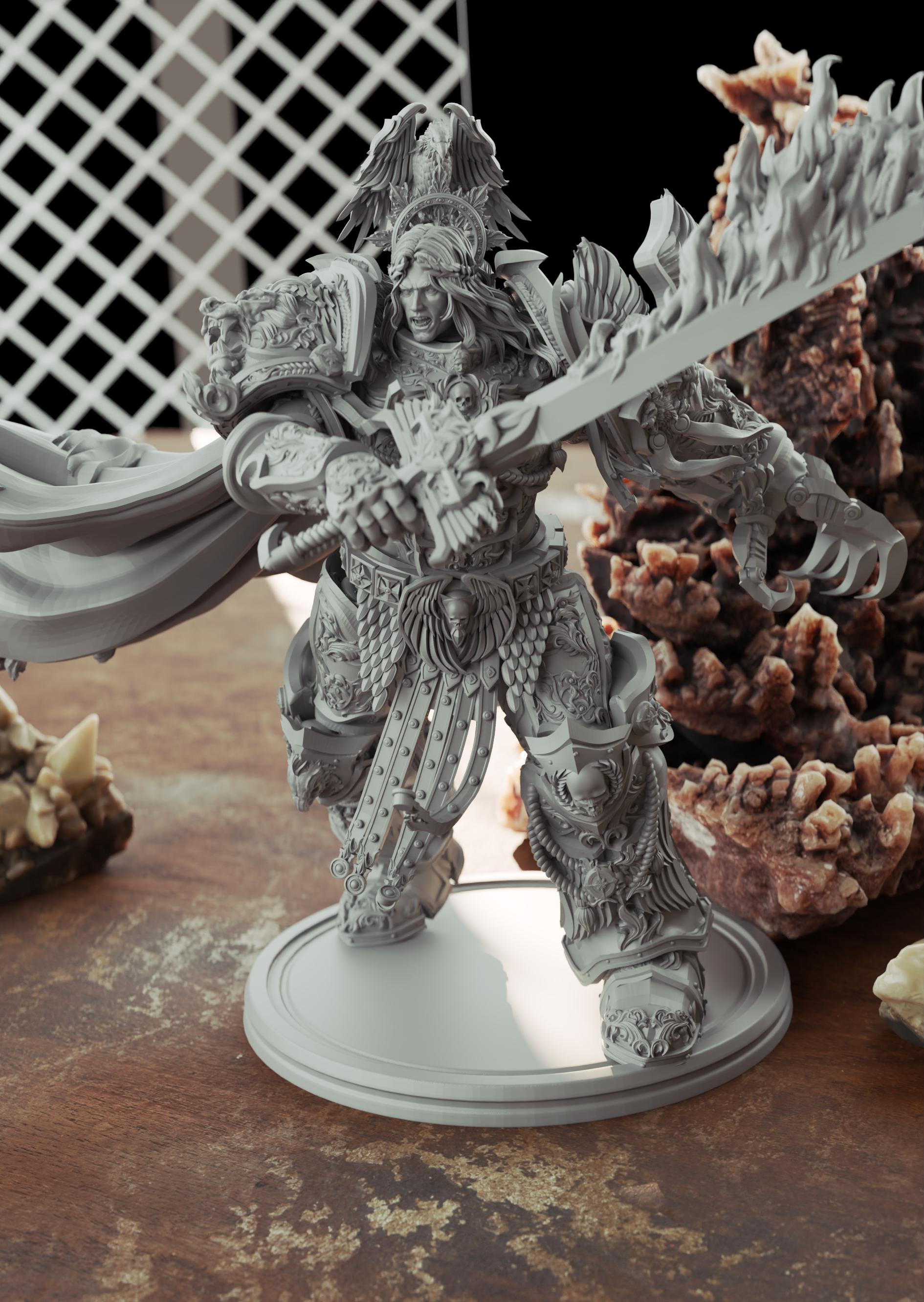 Emperor of Mankind Miniature | 40k Fan Art by 3DArtGuy SFW 3d printed miniature,3d printed,miniature,sfw miniature,warhammer 40k,40k miniature,Emperor of Mankind