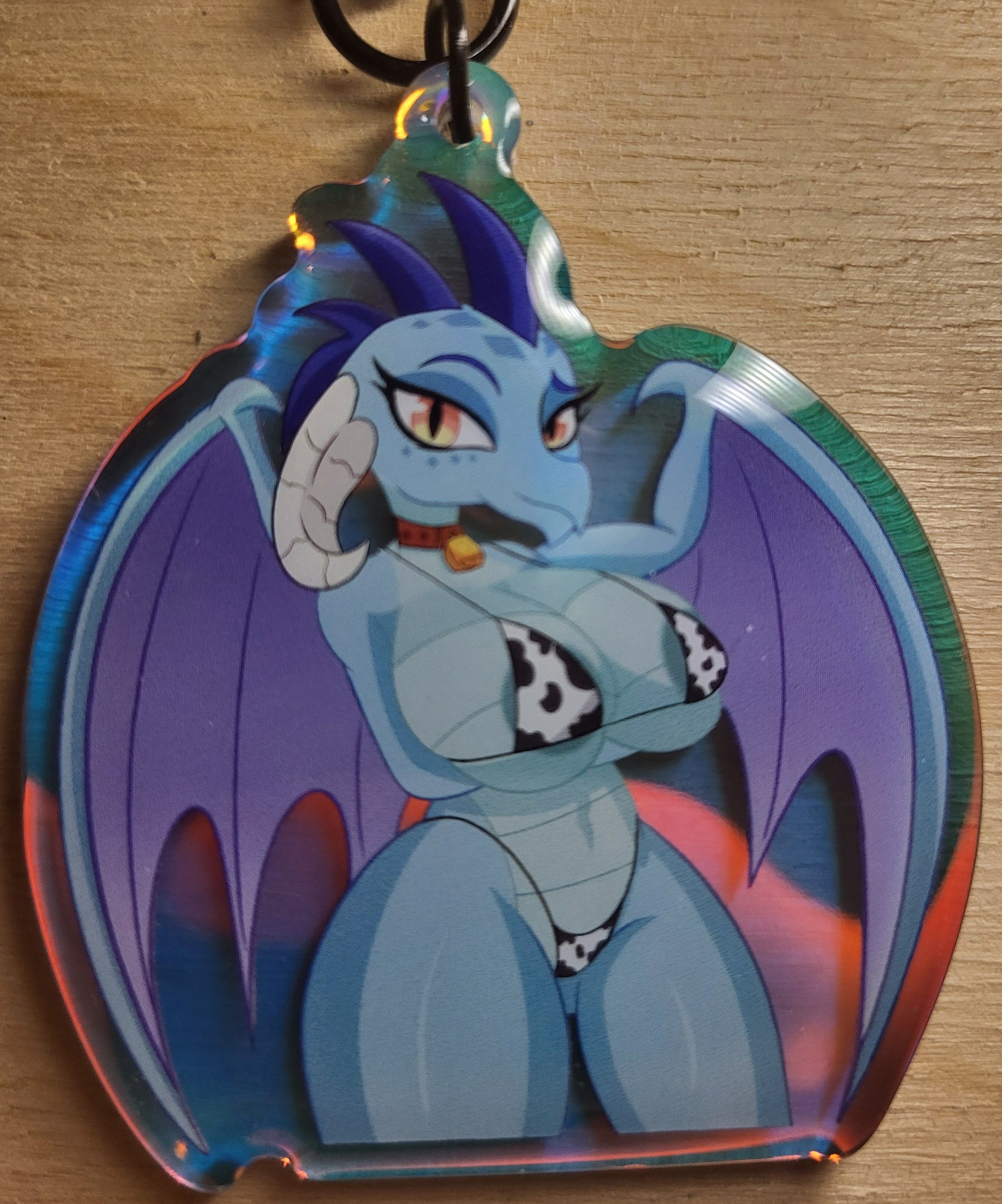 Milky Ember Dragon Girl Furry Keychain | My Little Pony Acrylic Keychain SFW And NSFW My Little Pony,Milky Ember Dragon Keychain,furry keychain,nsfw keychain