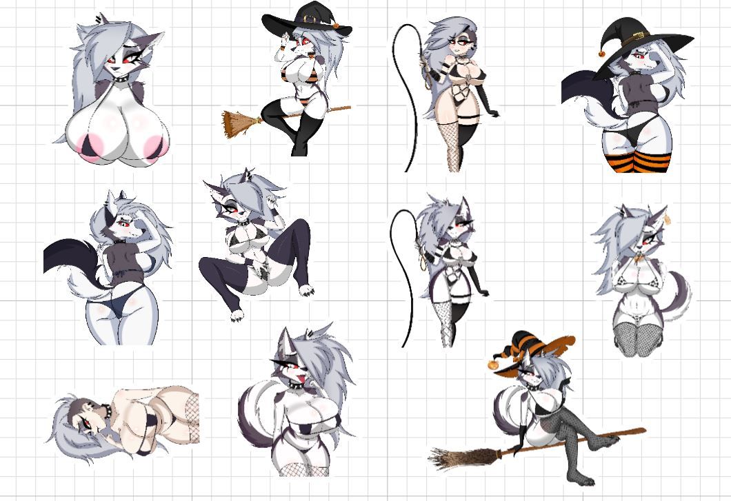 Loona Mega Pack Sticker | Helluva Boss Vinyl Sticker SFW,NSFW furry sticker,sticker pack,nsfw sticker,loona sticker,Helluva Boss sticker,Halloween sticker