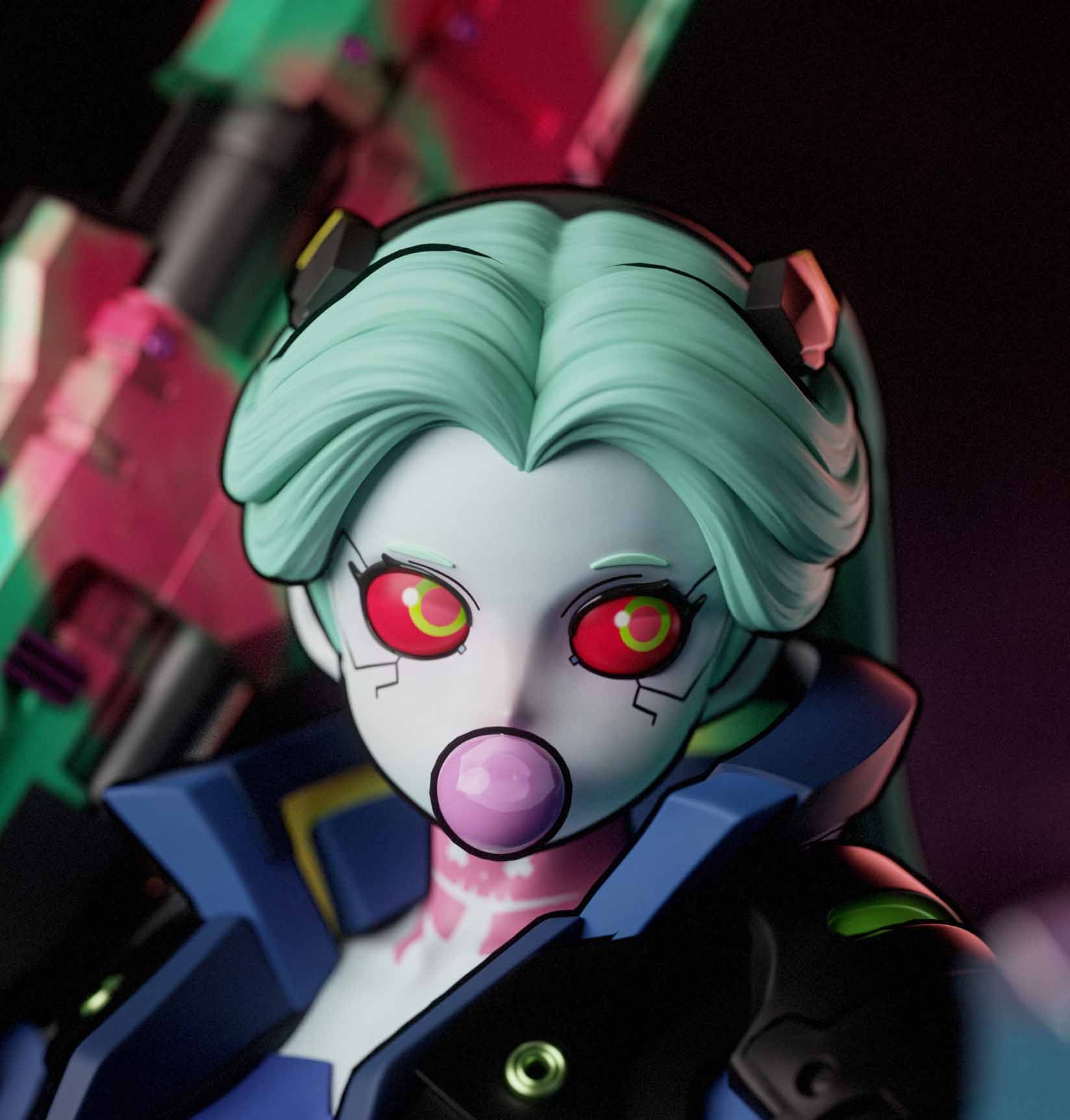 Rebecca Statue | Cyberpunk Edgerunners Fan Art by Gatsu SFW,NSFW,Futa 3d printed statue,3d printed,nsfw statue,futa statue,Rebecca Statue,Cyberpunk Edgerunners statue,futa figurines,futanari figurines,futanari statue,furry statue