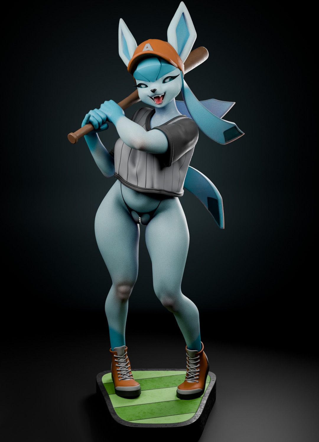 Glaceon Baseball Statue | Pokemon Fanart von Anyonensfw SFW,NSFW,Futa 3d printed,3d printed statue,nsfw statue,futa statue,furry statue,Glaceon Statue,Pokémon Statue,futa figurines,futanari figurines,futanari statue